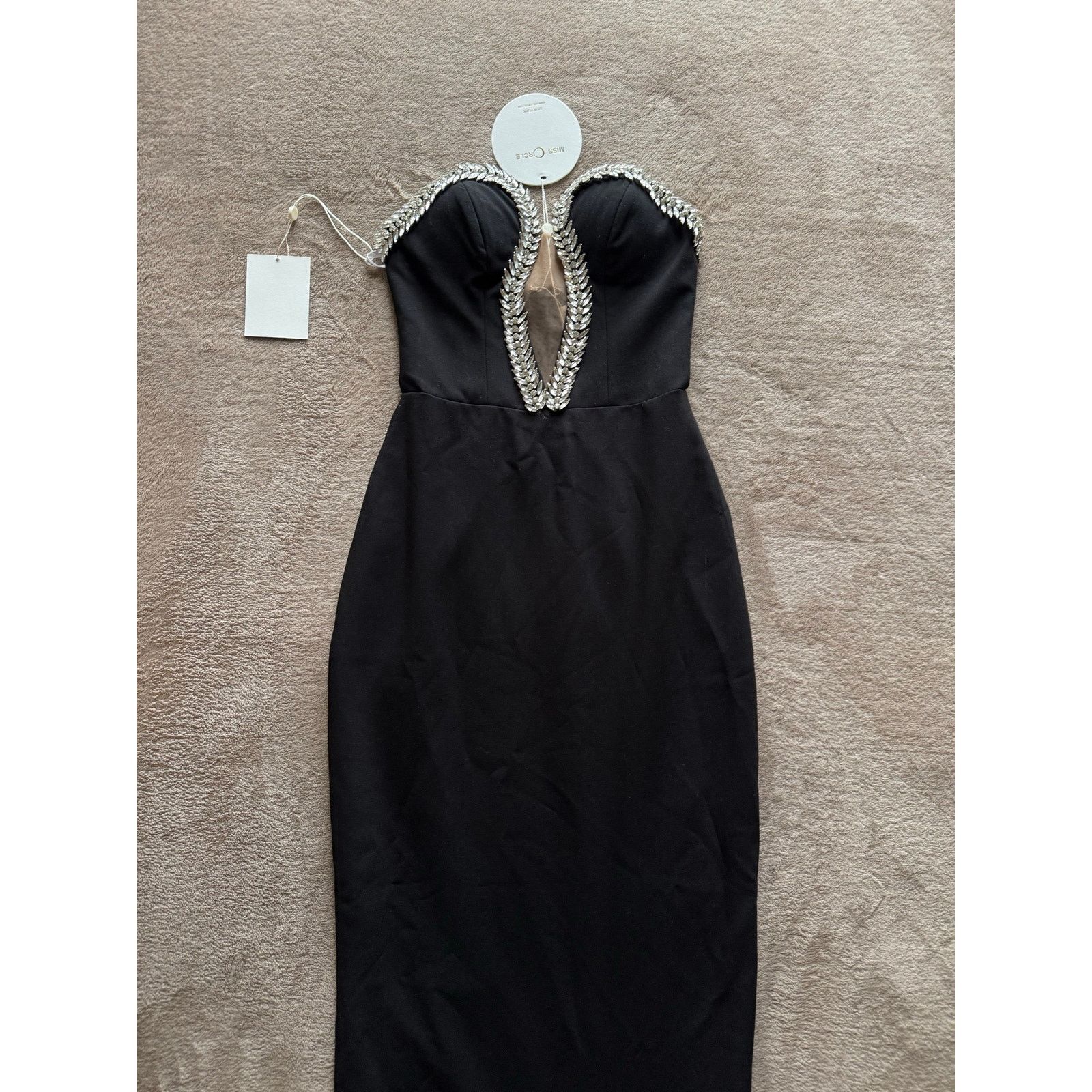 Full Circle Miss Circle Black Crystal Strapless Full Lengt Gala Dress Size XXS / US 00 / IT 34 - 11 Thumbnail