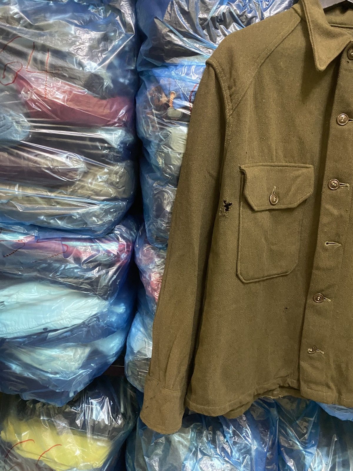 Other Vintage WWII Era US Army Wool Field Shirt Olive Green Size US M / EU 48-50 / 2 - 5 Thumbnail