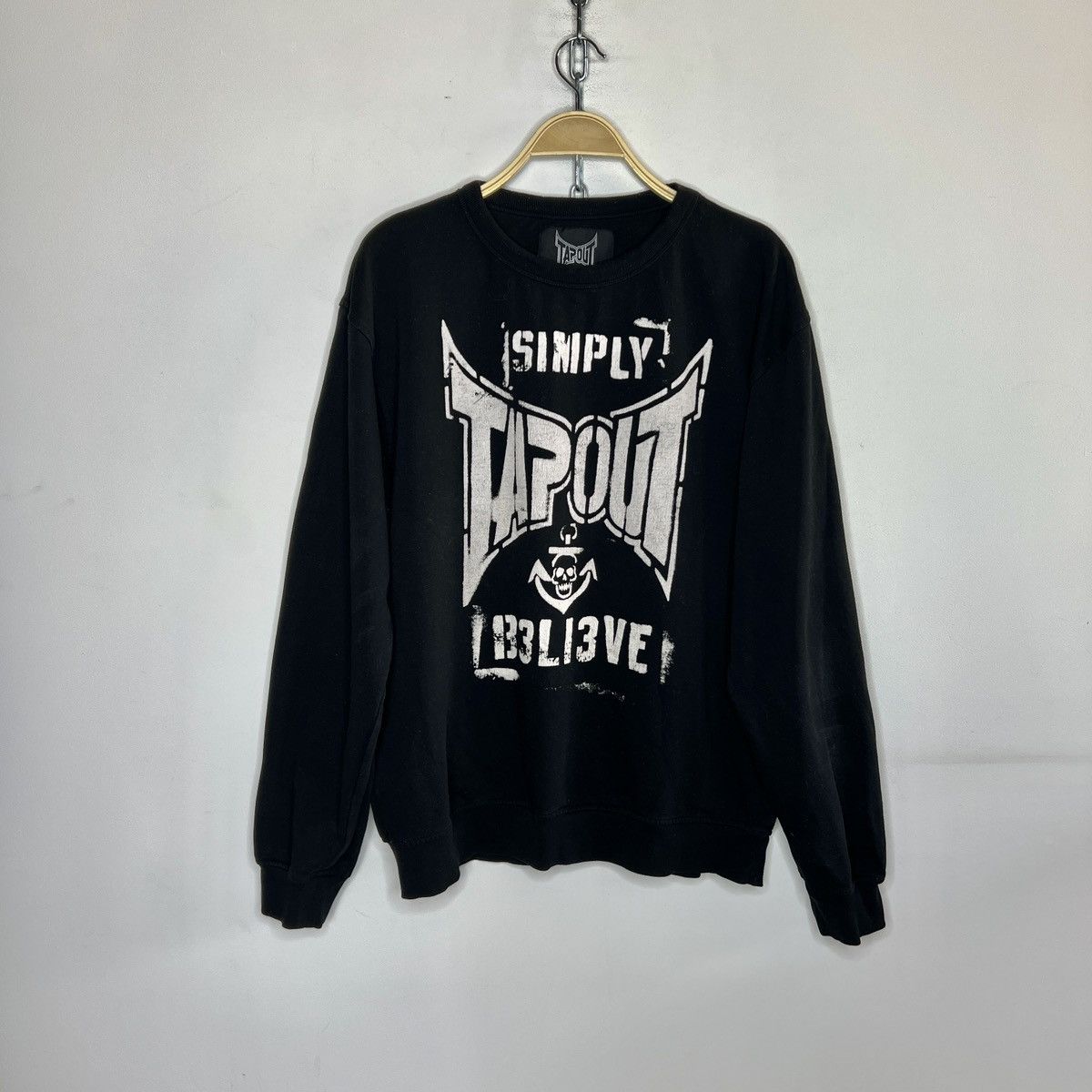Tapout × Vintage Tapout Sweatshirt Black Faded Simply Bellieve Retro Y2K Size US XL / EU 56 / 4 - 1 Thumbnail