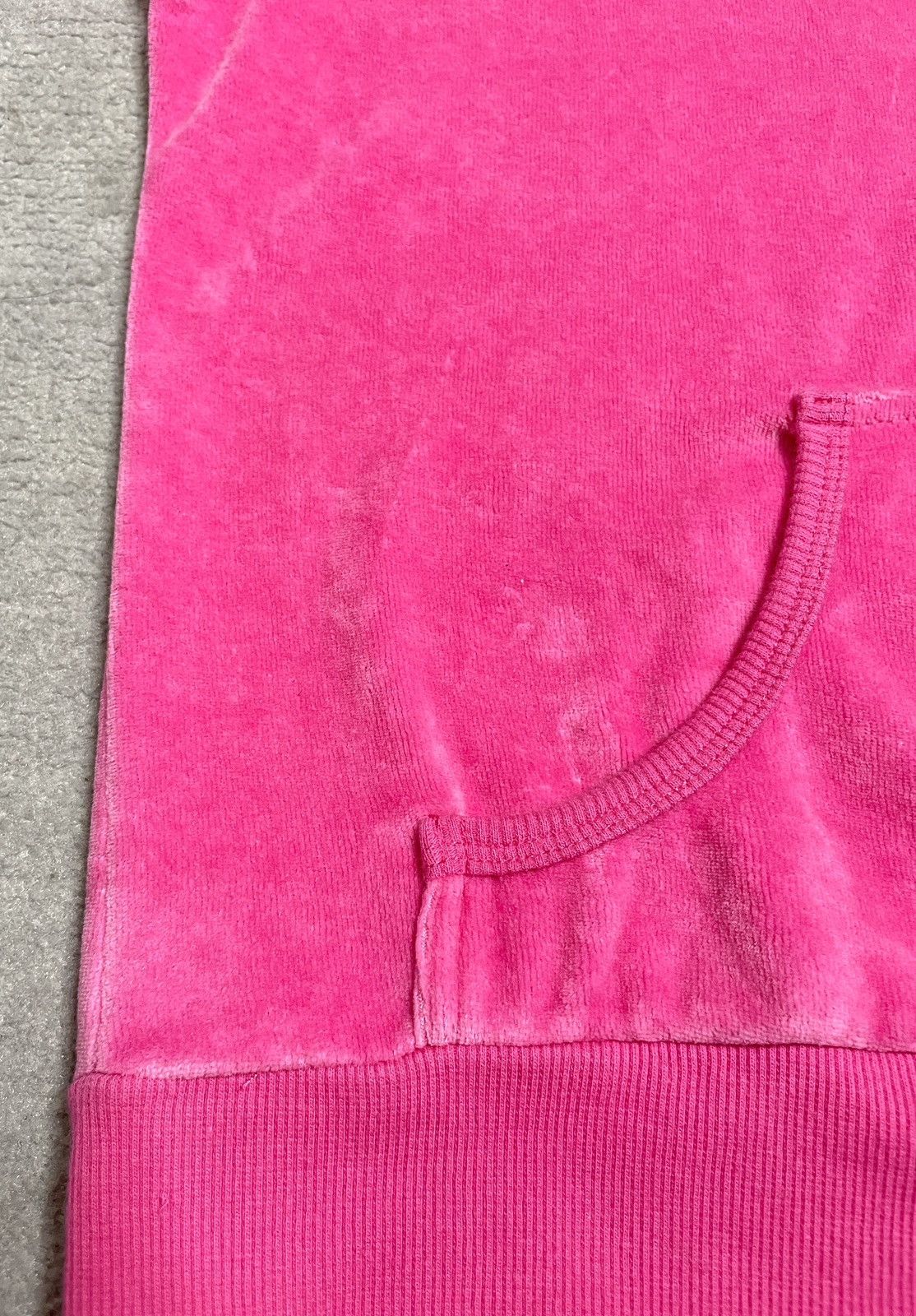 Vintage Vintage Velvet Pink Sweatshirt Zip Hoodie Drip Swag Size S / US 4 / IT 40 - 3 Thumbnail