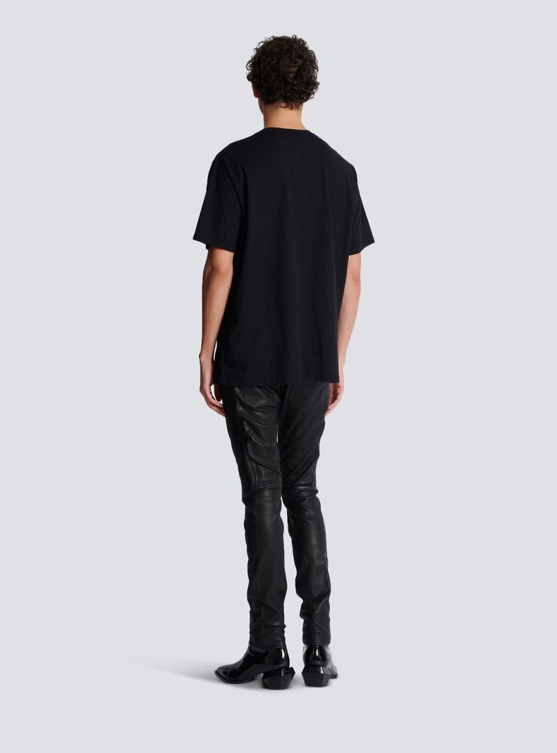 Balmain o1mt1gz0126 Embroidered Palm Tree T-Shirt in Black Size US L / EU 52-54 / 3 - 4 Thumbnail