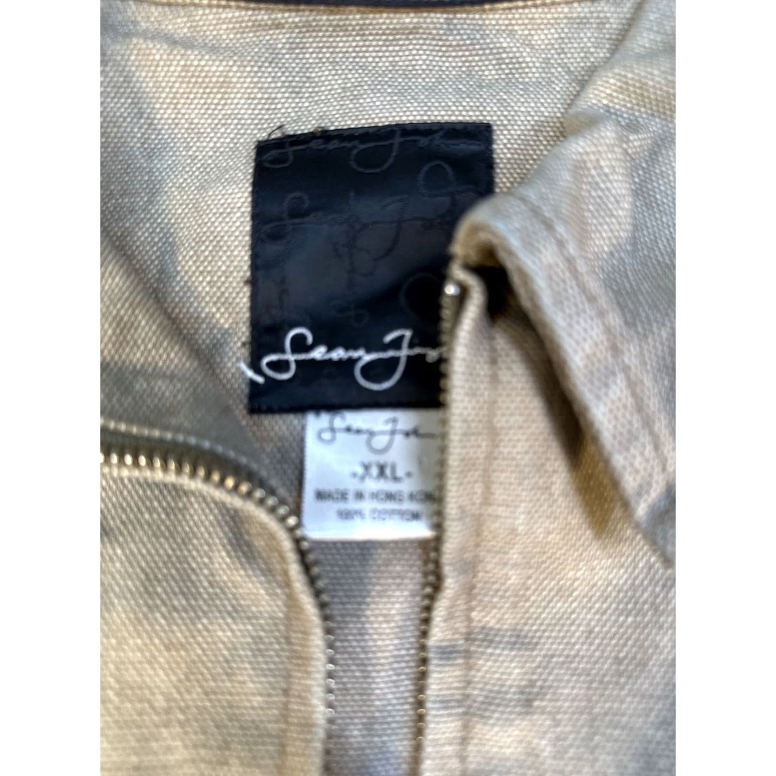 Sean John VINTAGE Sean John Jacket 2XL Beige Full Zip Cotton Workwear Style Mens Bomber Jacket Size US XXL / EU 58 / 5 - 3 Thumbnail