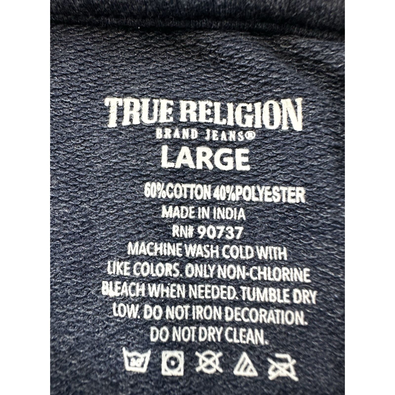 True Religion True Religion Hoodie Sweatshirt Mens L Gray Logo Pullover Long Sleeve Graphic Print All Seasons Modern Designer Activewear Size US L / EU 52-54 / 3 - 6 Thumbnail