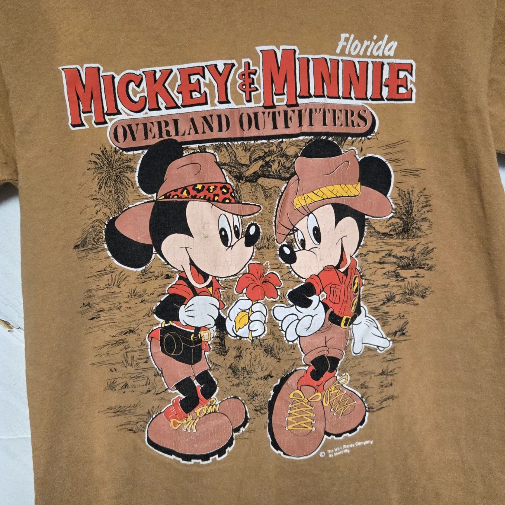 Vintage VINTAGE Mickey & Minnie Florida Overland Outfitters T Shirt Unisex Adults M Beige 90s 80s Disney Shirt Size US M / EU 48-50 / 2 - 5 Thumbnail