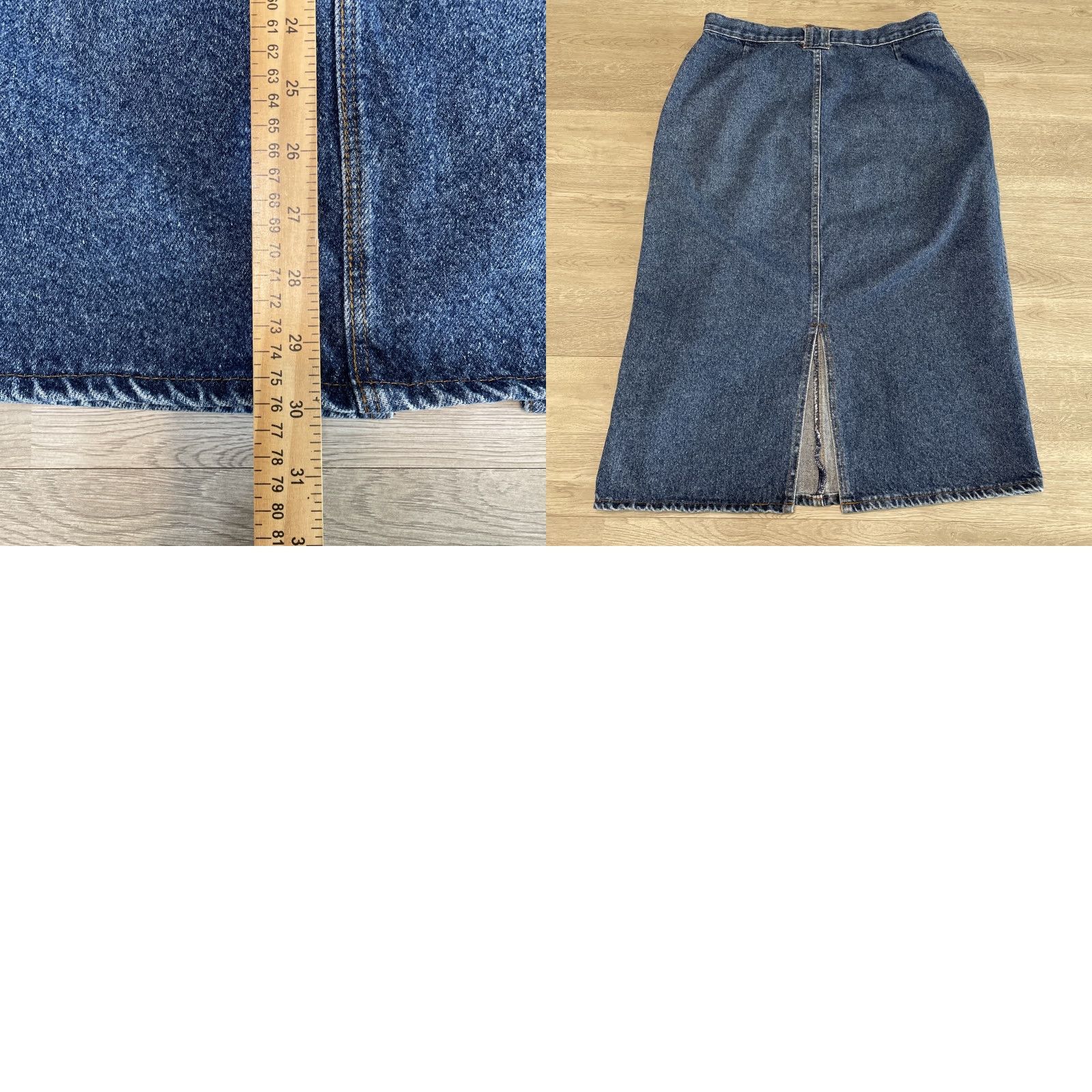 Vintage VINTAGE CHIC 90s Denim Midi Skirt Women Size 18 Blue A-Line 100% Cotton Size 40" / US 18 - 8 Thumbnail