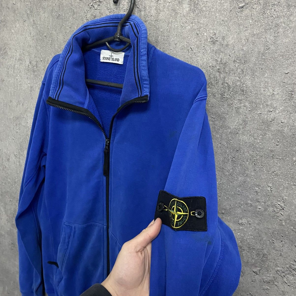 Stone Island 00s Vintage Stone Island Zip Hoodie Full Zip Blue Size US L / EU 52-54 / 3 - 8 Thumbnail