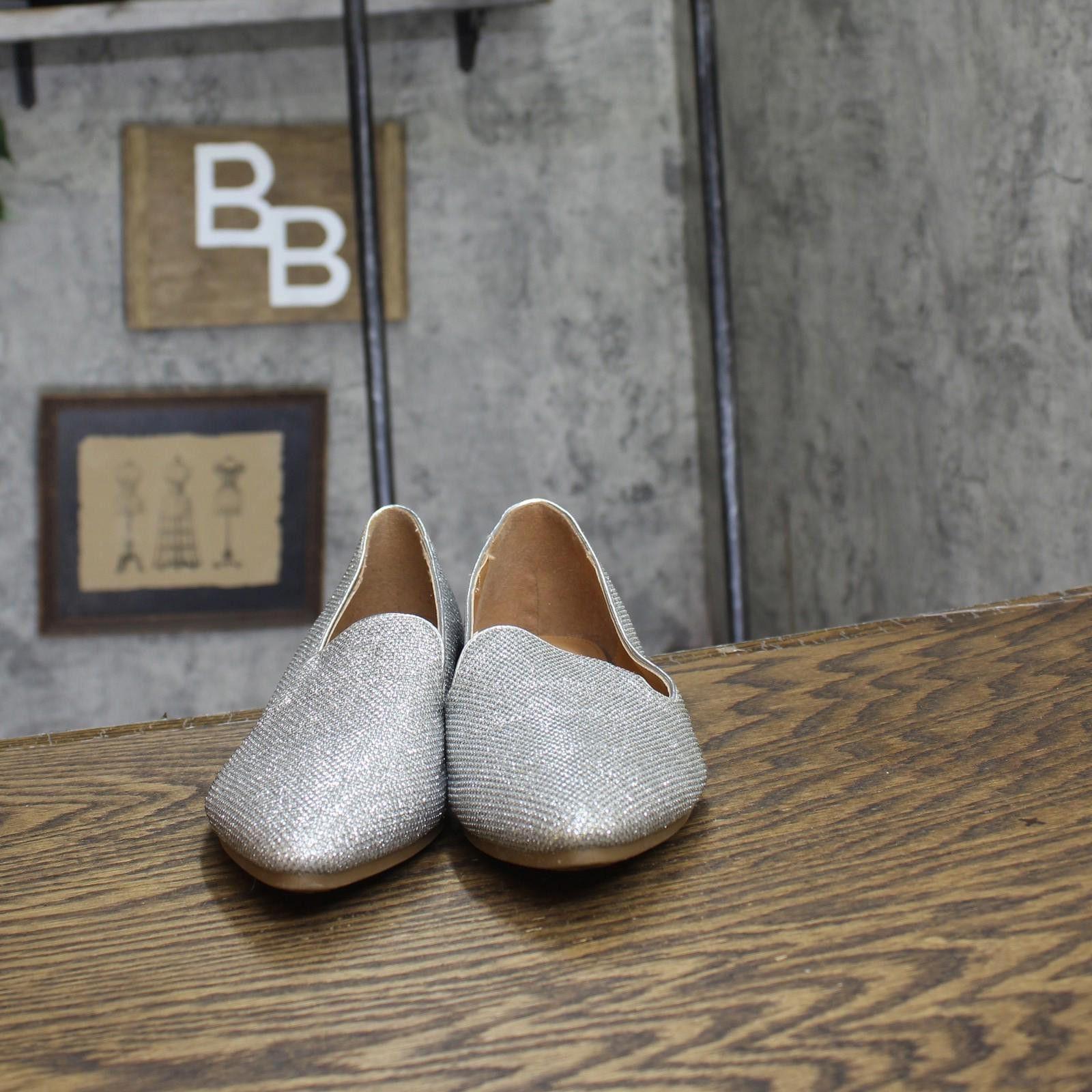 Other Rampage Womens Glitter Shiny Flats Smoker-03l Silver Gray 8 Size US 8 / IT 38 - 3 Thumbnail