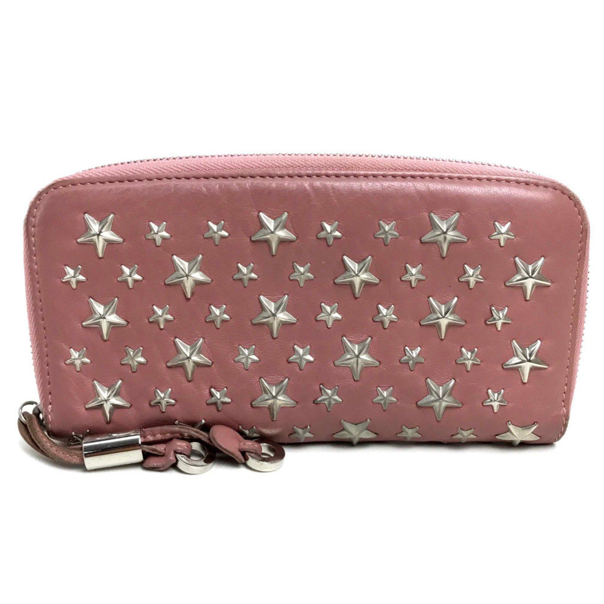 Jimmy Choo Jimmy Choo Star studs Zip Around Long Wallet Long Wallet Rose Pink Based Size ONE SIZE - 1 Thumbnail