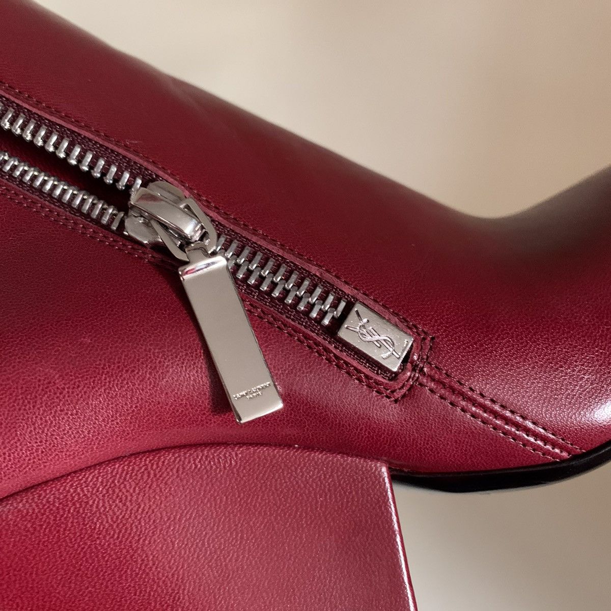 Saint Laurent Paris Burgundy leather zip up boots Size US 6 / IT 36 - 18 Thumbnail