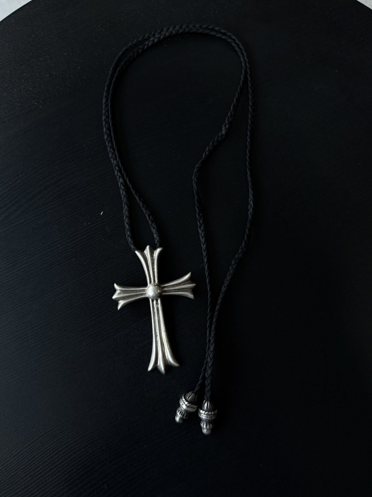 Chrome Hearts Large Cross Pendant & Braided Leather Necklace Size ONE SIZE - 1 Thumbnail