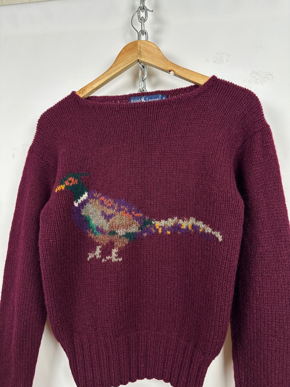 Polo Ralph Lauren 80s Vintage Ralph Lauren Pheasant Wool Hand Knit Sweater Size M / US 6-8 / IT 42-44 - 2 Thumbnail