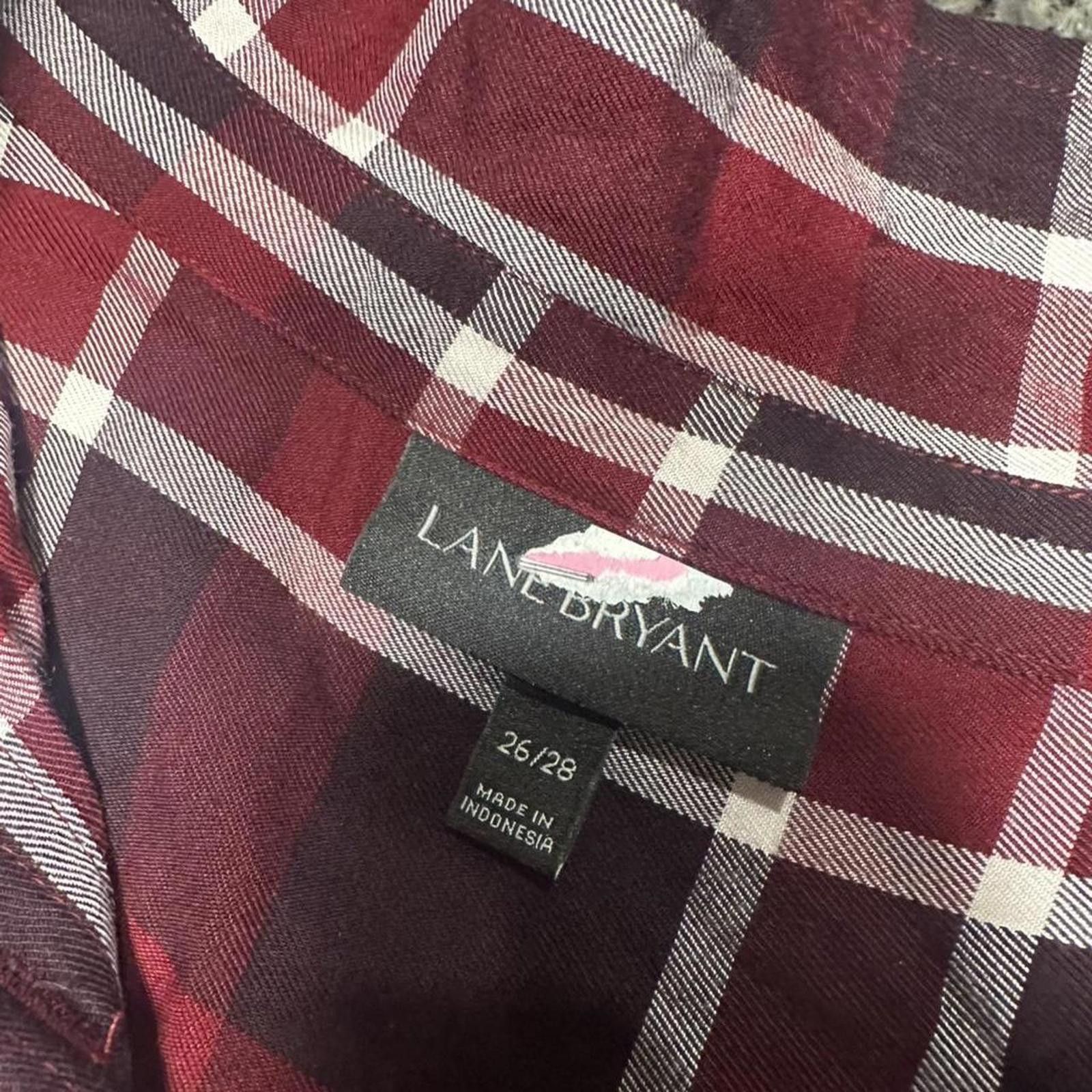 Other Lane Bryant red and burgundy #plaidshirt Size 4XL / US 24-26 - 3 Thumbnail