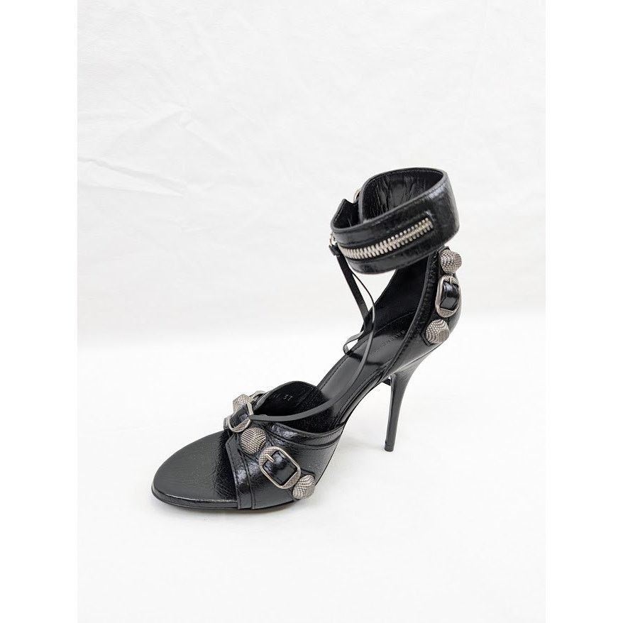Balenciaga o1rshd1 Arena ABS Cagole Sandal H110 in Black/Aged Nikel Size US 7 / IT 37 - 12 Thumbnail