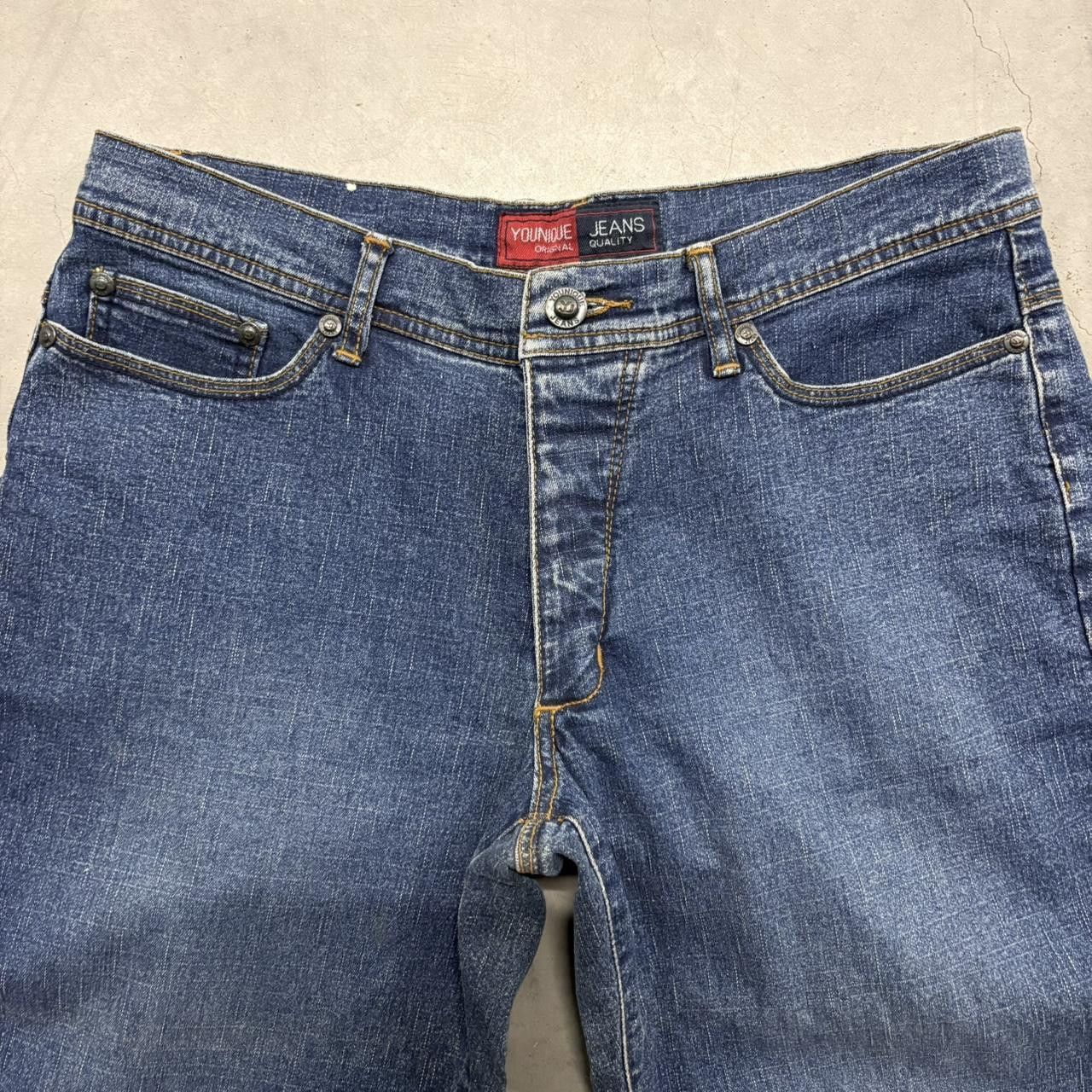 Vintage Crazy Vintage Y2K/2000s Baggy Flare Streetwear Vintage YouNique Dark Blue Wash Denim Jeans! Size US 30 / EU 46 - 2 Thumbnail