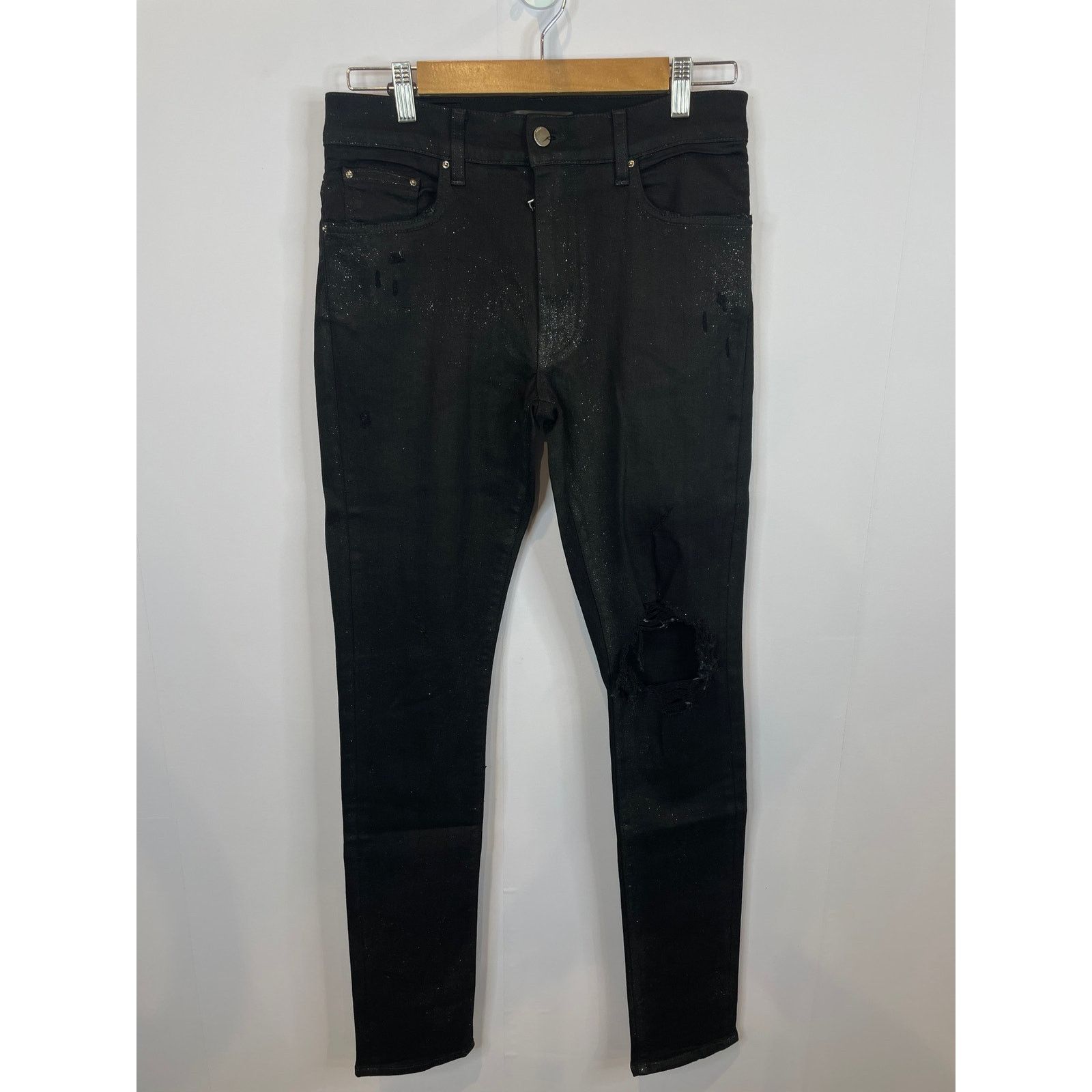 Amiri Amiri Jeans Black Glitter Thrasher Used 31 Size US 31 - 1 Thumbnail