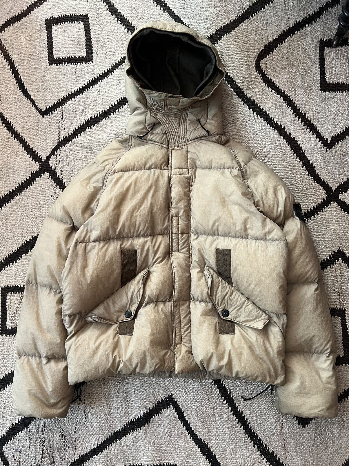 image of Stone Island 2006 Opaque Puffer Jacket in Brown, Men's (Size XL)