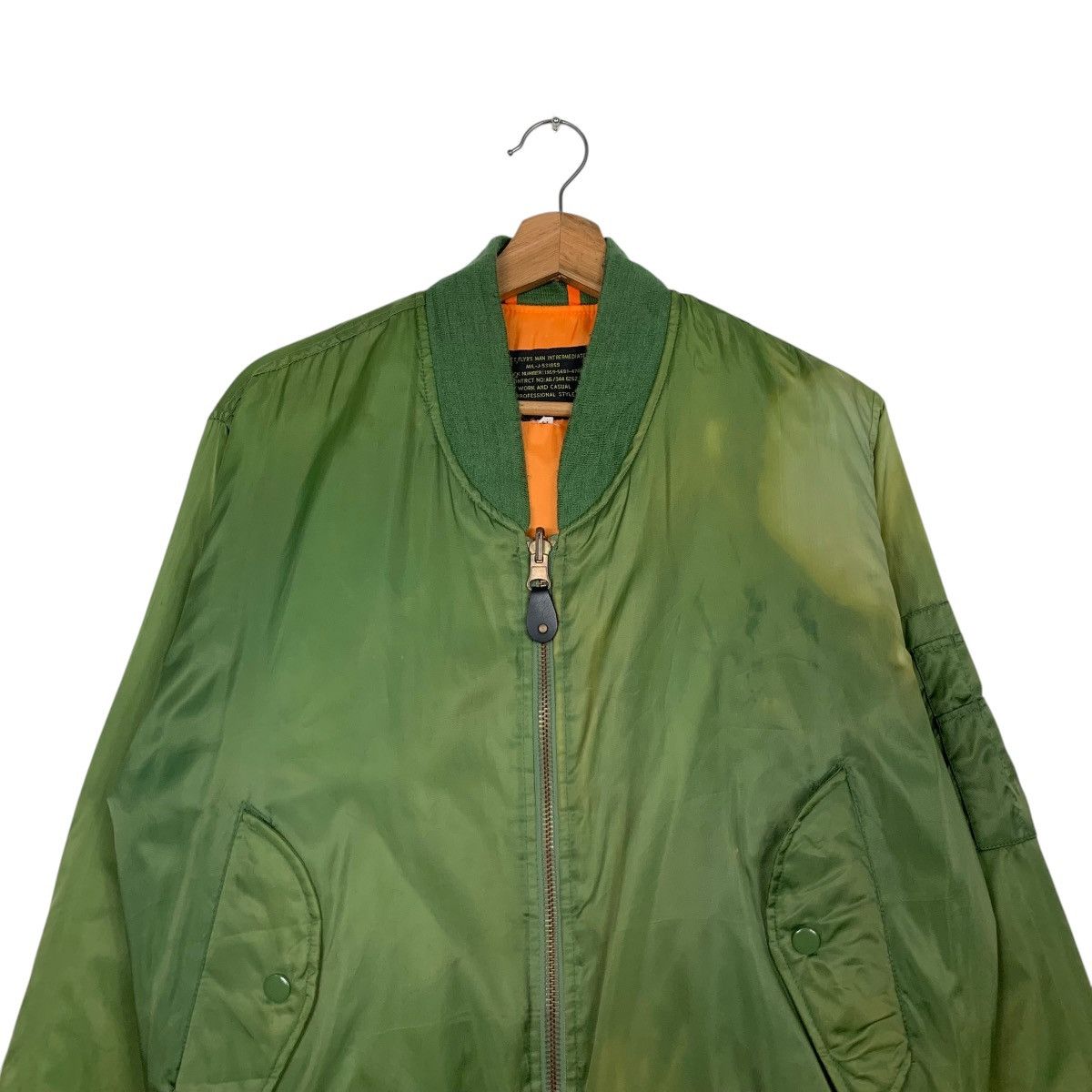 Vintage BE-J Work and Casual Trashed Bomber Jacket #2480-C111 Size US M / EU 48-50 / 2 - 2 Thumbnail