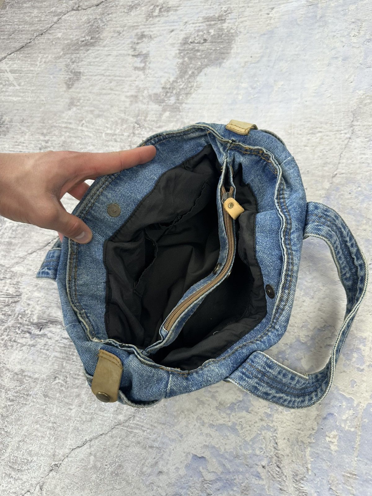 Vintage Diesel denim handbag blue logo rare Size ONE SIZE - 5 Thumbnail