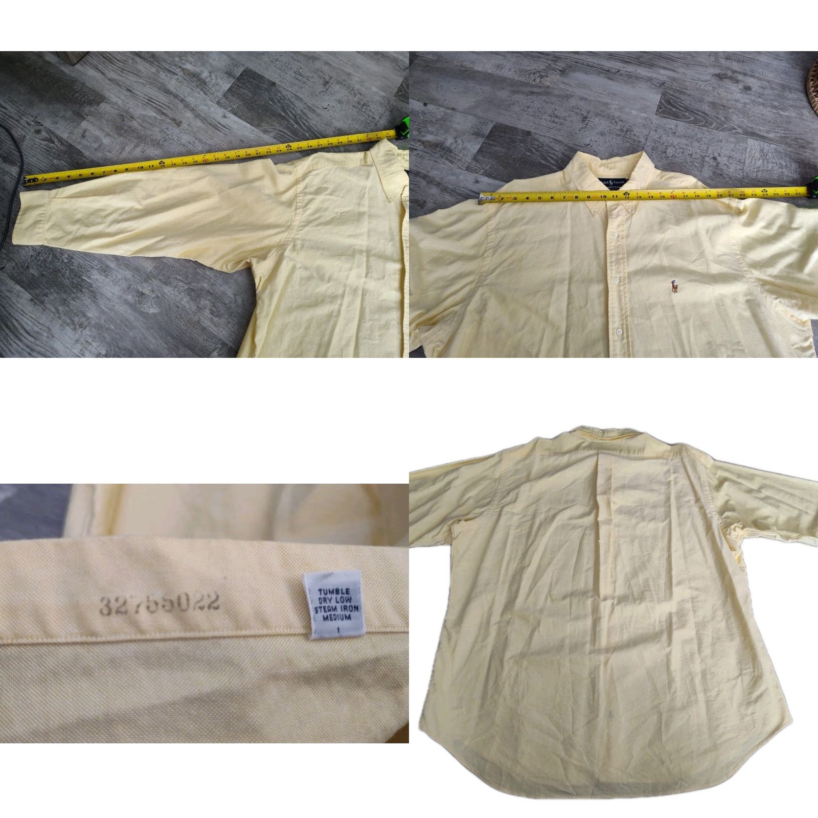Ralph Lauren VINTAGE Ralph Lauren Yarmouth Shirt Dress Shirt 17.5/35 Mens Yellow 100% Cotton Button-Down Classic Polo Pony Preppy Ivy League 90s Mens Size US XL / EU 56 / 4 - 9 Thumbnail