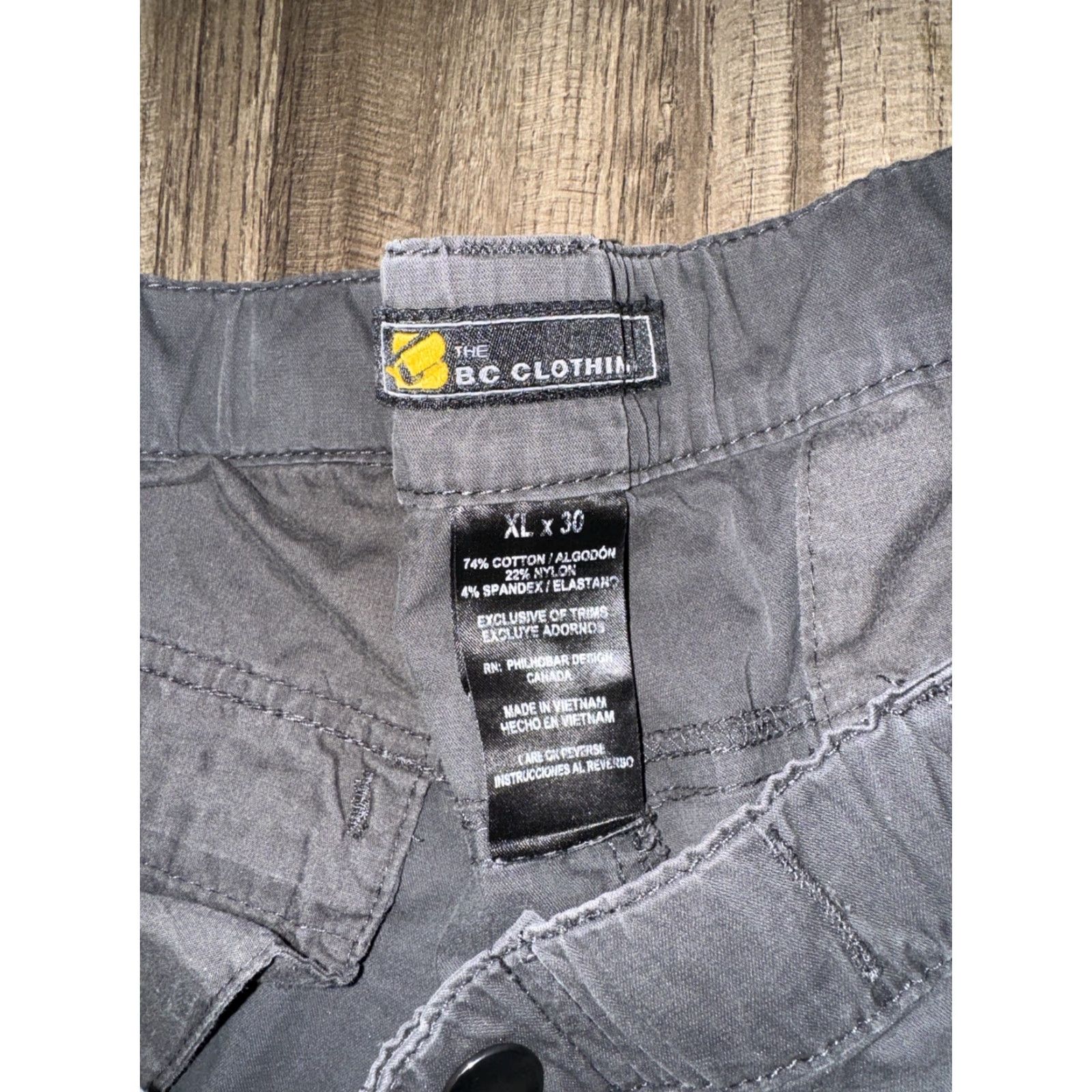 Vintage BC Clothing Co Convertible Pants Cargos Grey XL 38x30 Size US 36 / EU 52 - 6 Thumbnail
