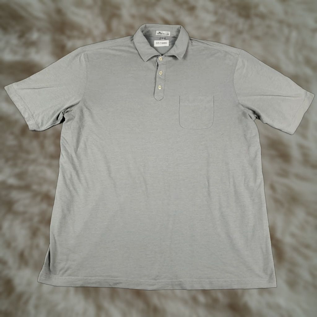 Peter Millar Peter Millar Golf Polo Shirt Men's XL Gray Cotton Short Sleeve Classic Activewear Size US XL / EU 56 / 4 - 1 Thumbnail