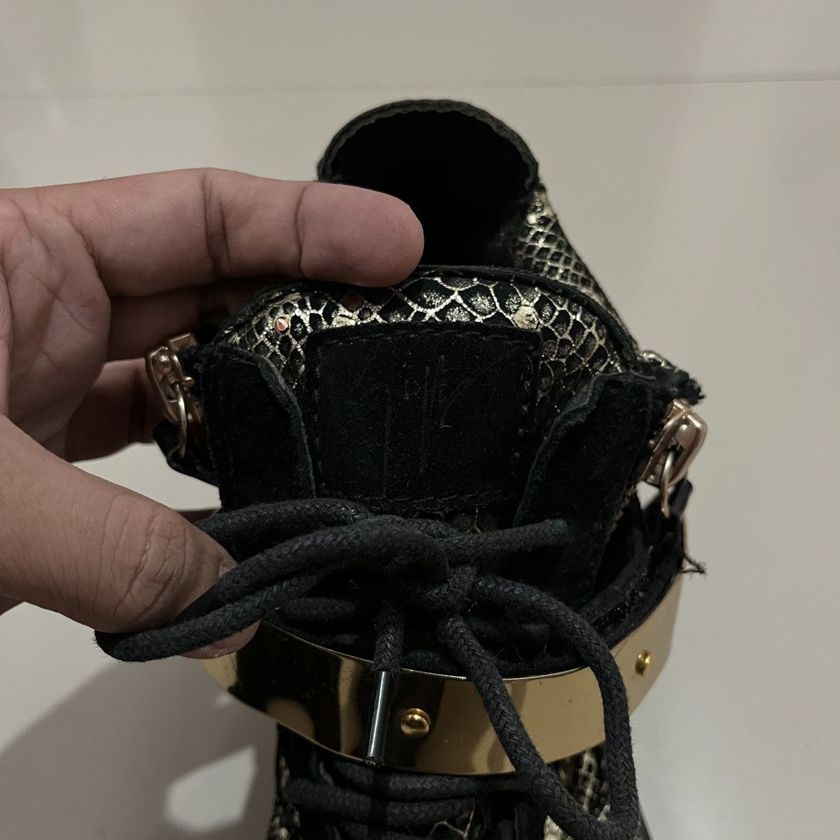 Giuseppe Zanotti GIUSEPPE ZANOTTI SNAKE SKIN DUAL ZIP STRAP SNEAKERS Size US 10 / EU 43 - 9 Thumbnail