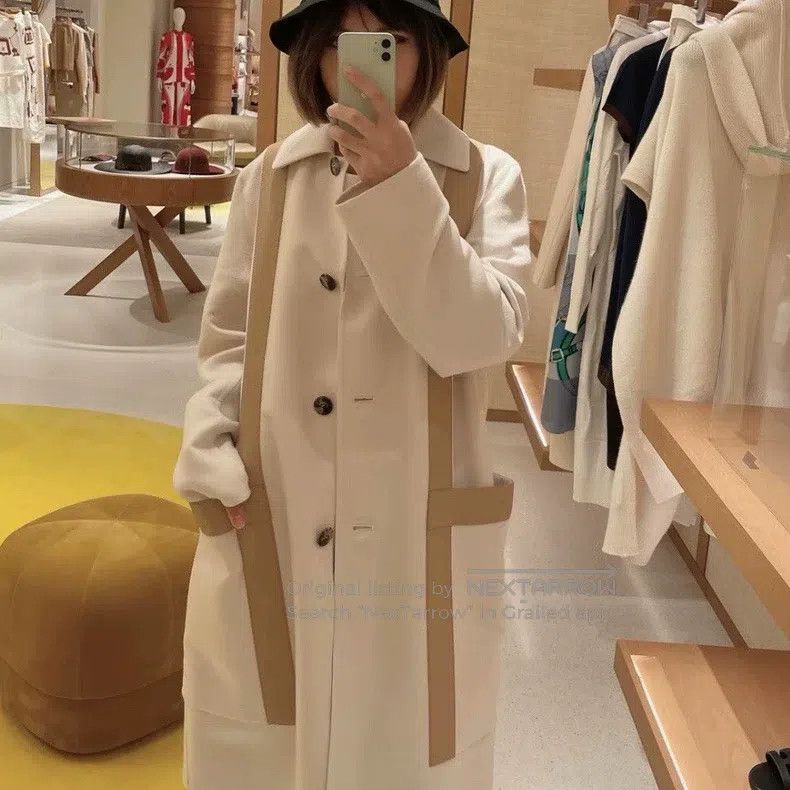 Hermes Hermes Long Leather Patched Loose Fit Coat Size XXS / US 00 / IT 34 - 1 Thumbnail