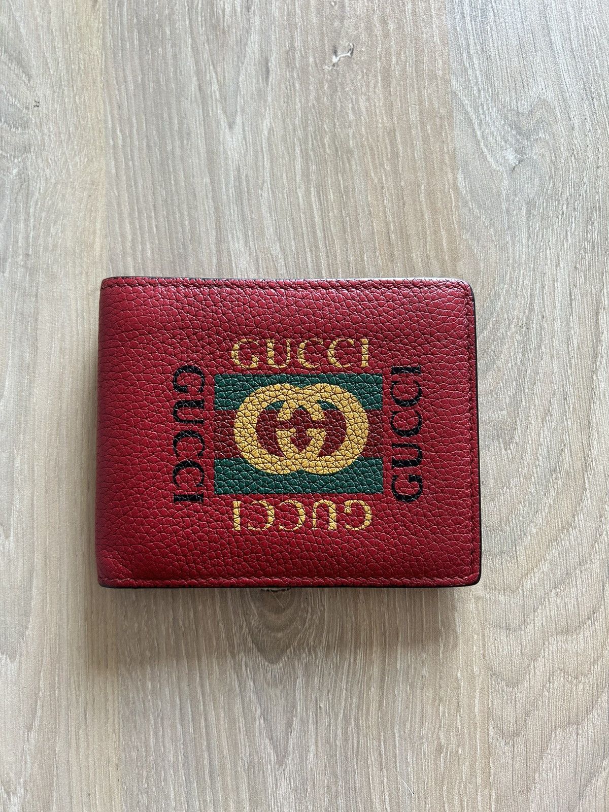 image of Gucci Slim Billfold Wallet in Red, Men's