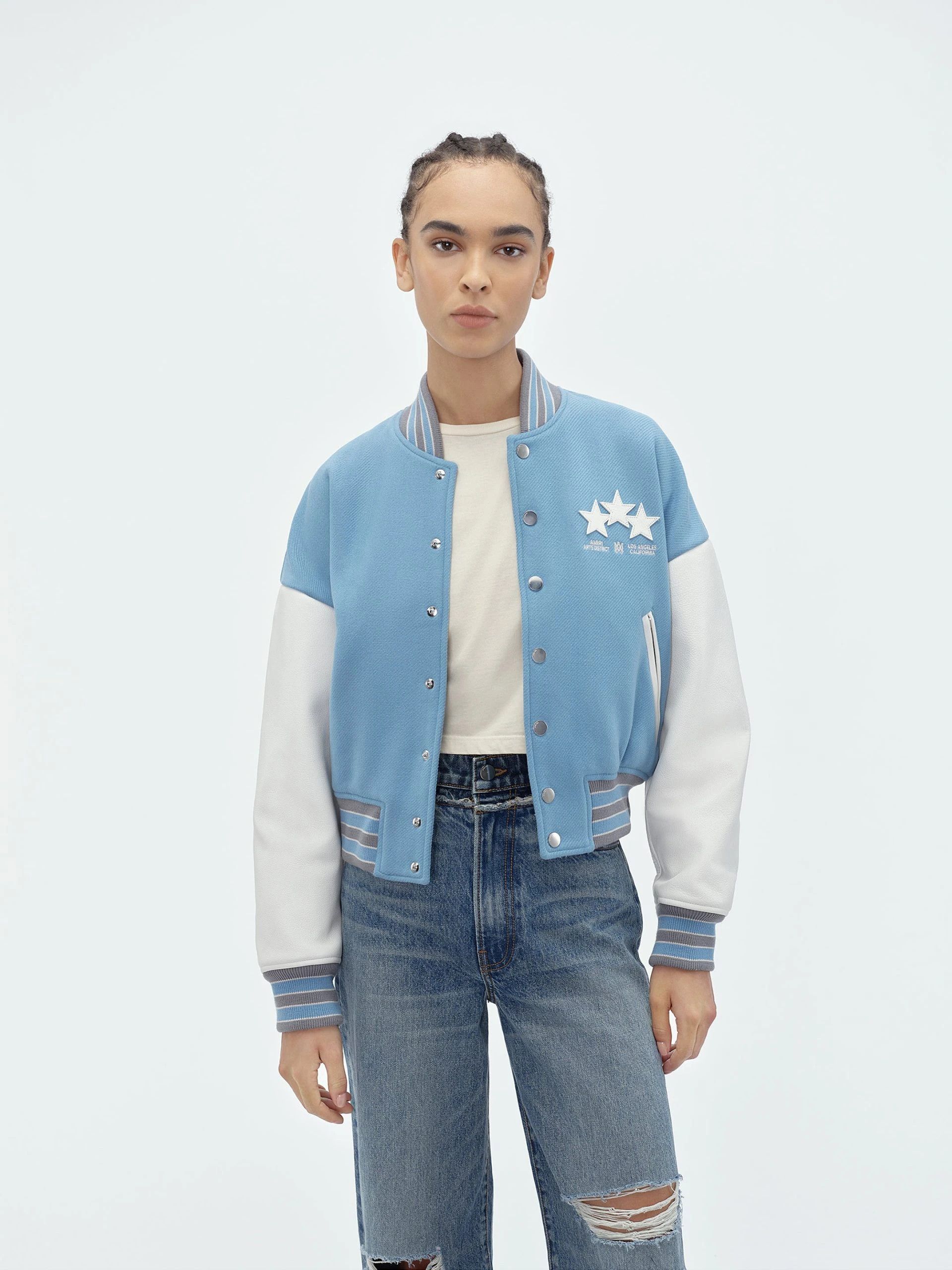 Amiri oc11z0325 Stars Varsity Bomber Jacket in Multicolor Size XL / US 12-14 / IT 48-50 - 3 Thumbnail