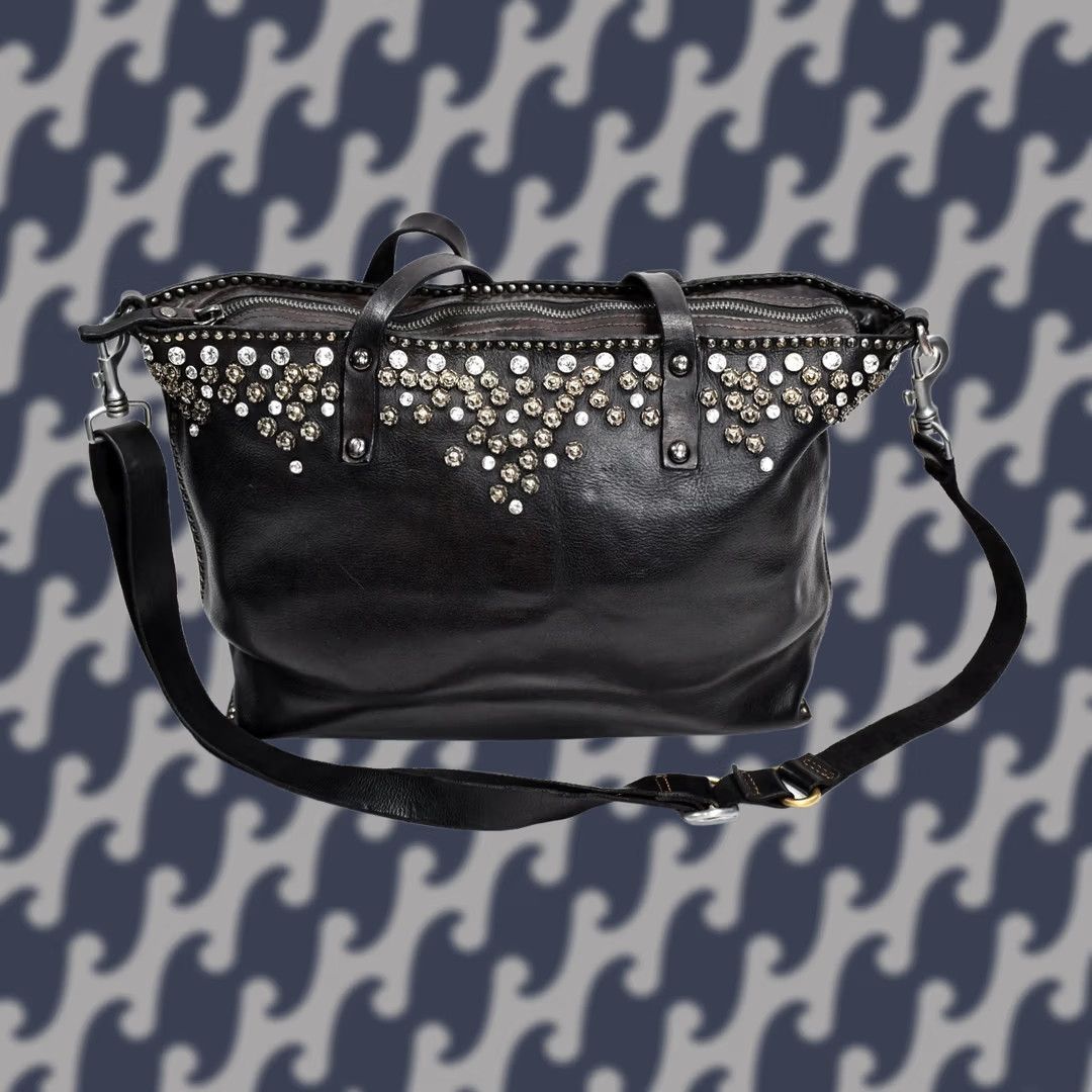 Campomaggi Campomaggi Tote Black Leather Women’s Large Studded Handbag Vintage No Size ONE SIZE - 1 Thumbnail