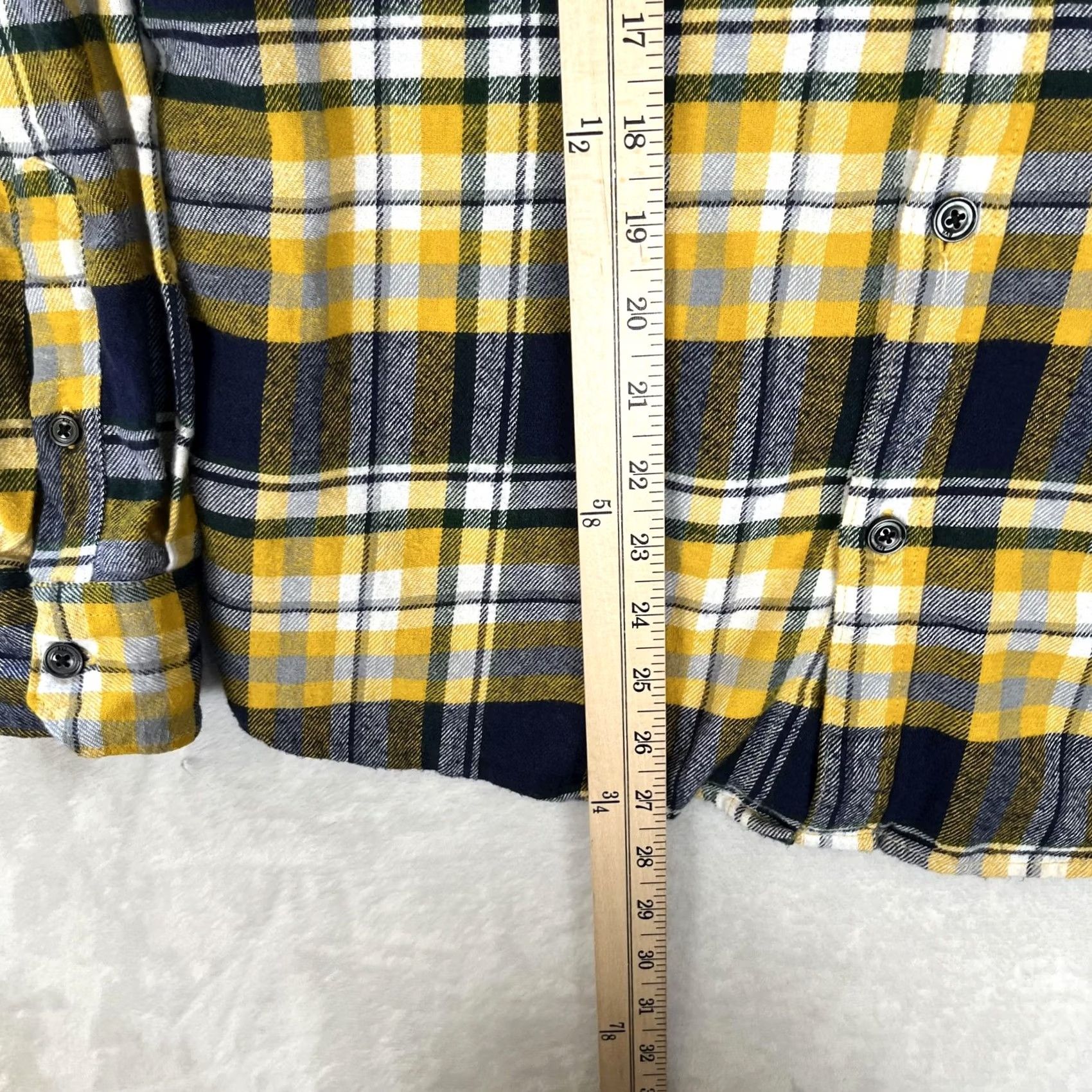 Vintage G-Star RAW Shirt Mens Large Yellow Plaid Flannel Long Sleeve Button Front Slim Size US L / EU 52-54 / 3 - 4 Thumbnail