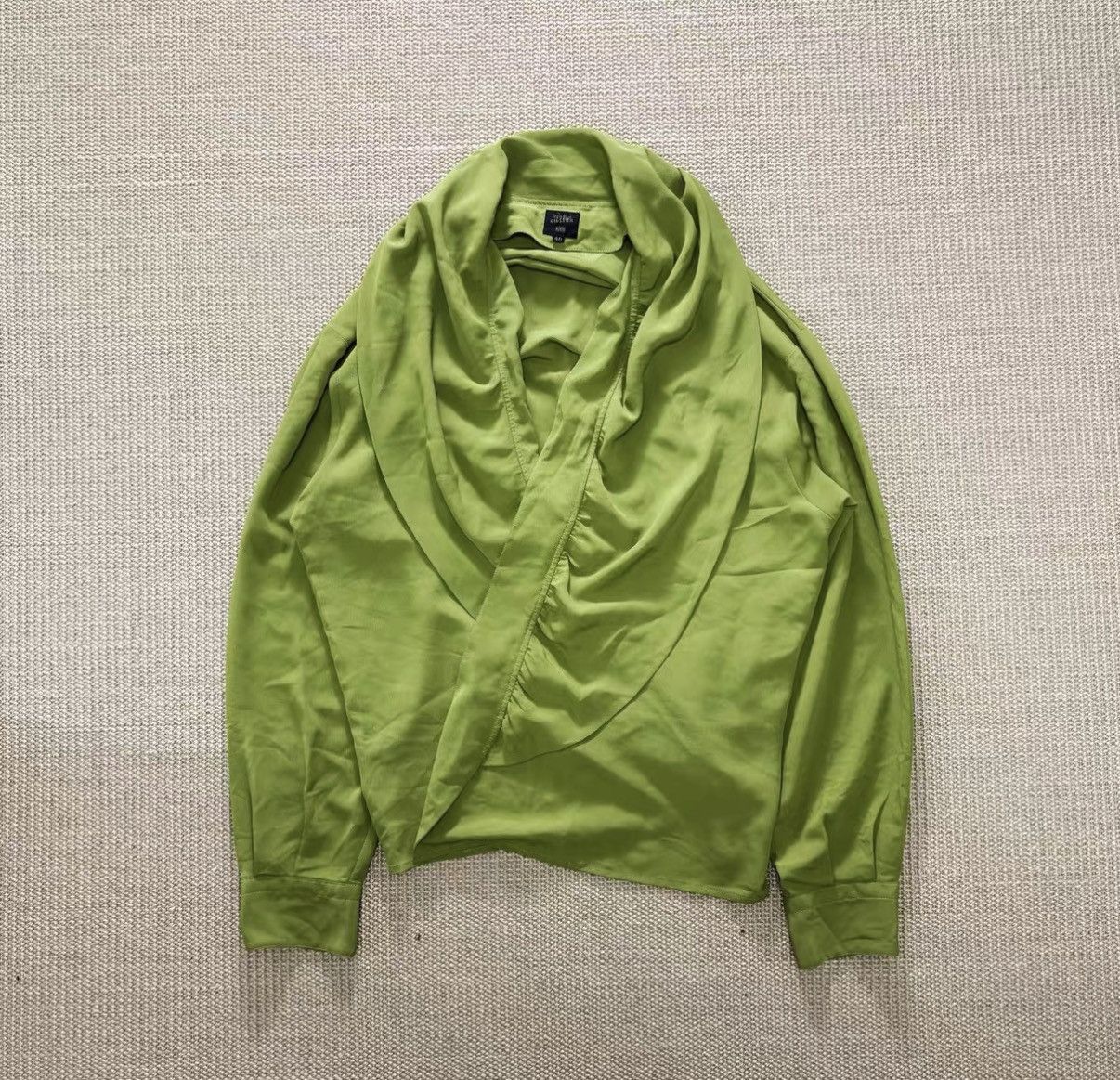Jean Paul Gaultier Green Long Sleeve Draped Neck Shirt Size US M / EU 48-50 / 2 - 1 Thumbnail
