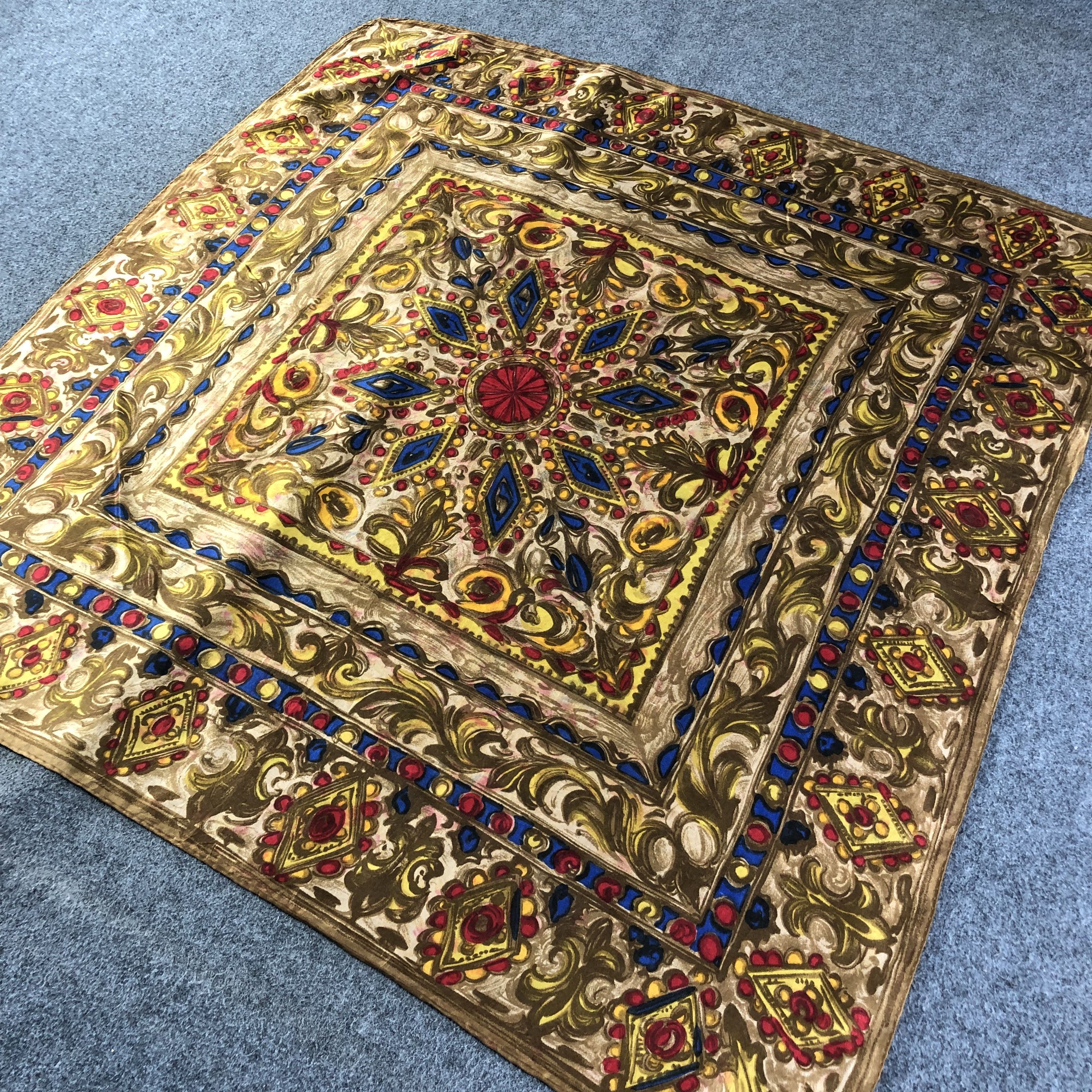 Vintage Vintage Luxury Design Hand Rolled Silk Scarf M758 Size ONE SIZE - 2 Thumbnail
