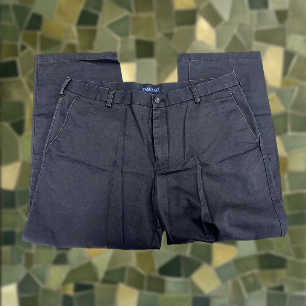 Izod VINTAGE IZOD Mens Dress Pants Size 38x30 Black Straight Fit Black (43) Size US 38 / EU 54 - 1 Thumbnail