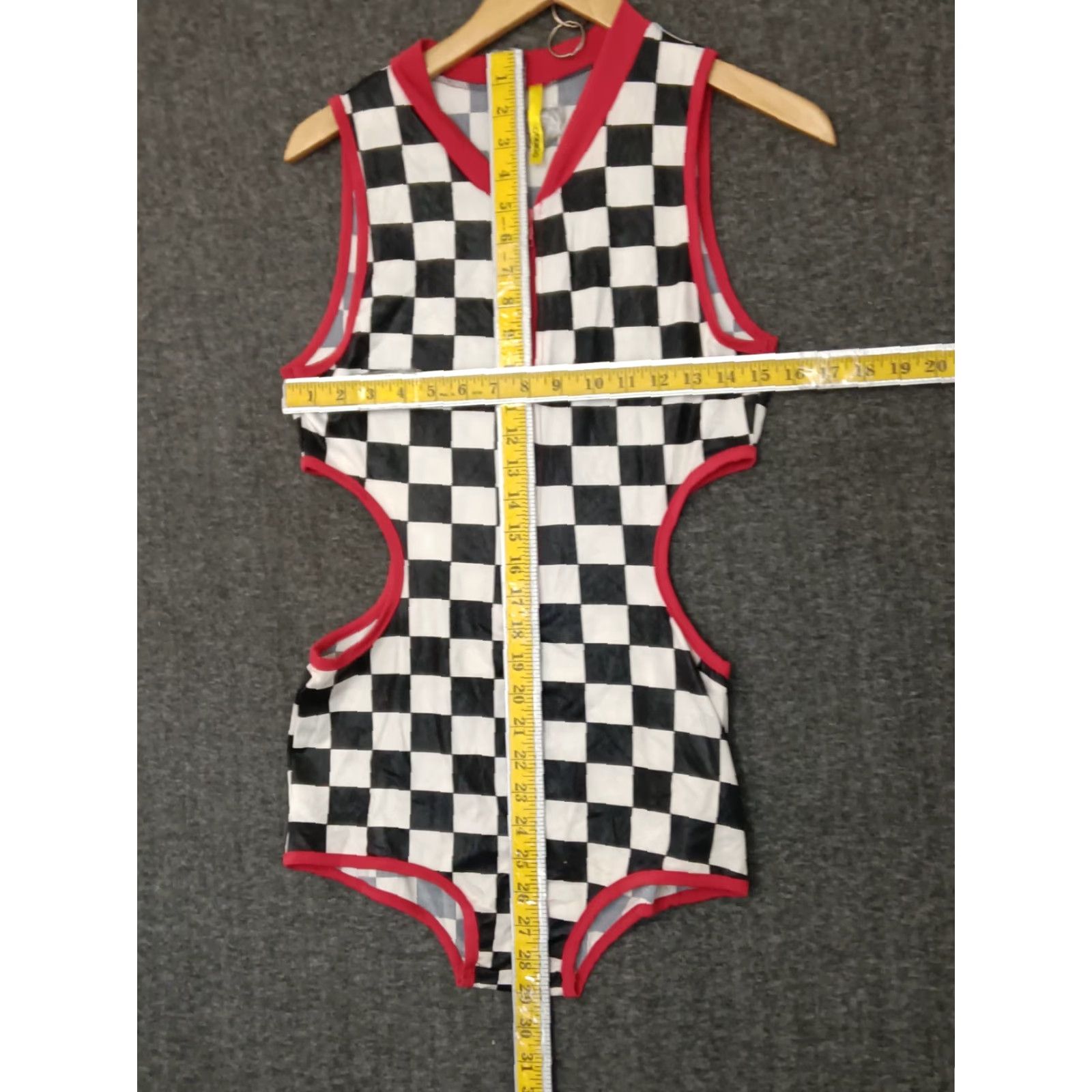 Vintage Codigo Women's One Piece Zip Checkerboard Style Swimsuit Size L Size ONE SIZE - 4 Thumbnail
