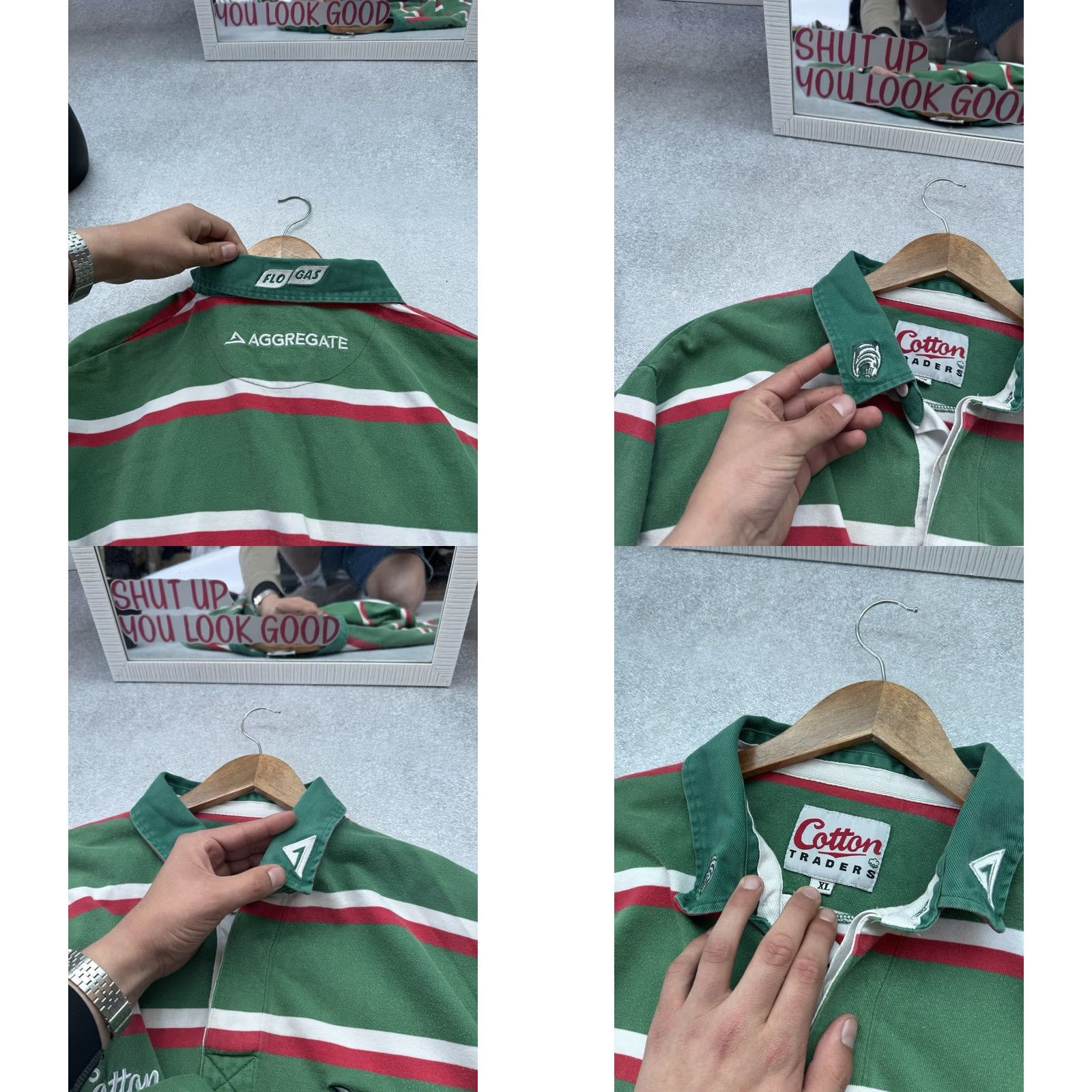 Cotton Traders VINTAGE Leicester Tigers 2006 Home Polo Rugby Shirt Cotton Traders Men XL Green Jersey Shirt Tigers Rugby Mens XL Size US XL / EU 56 / 4 - 8 Thumbnail