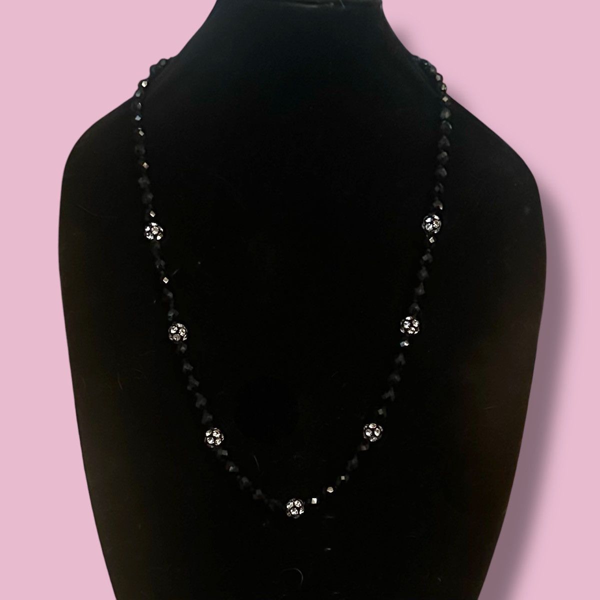 Vintage Vintage long black glass bead necklace Size ONE SIZE - 1 Thumbnail