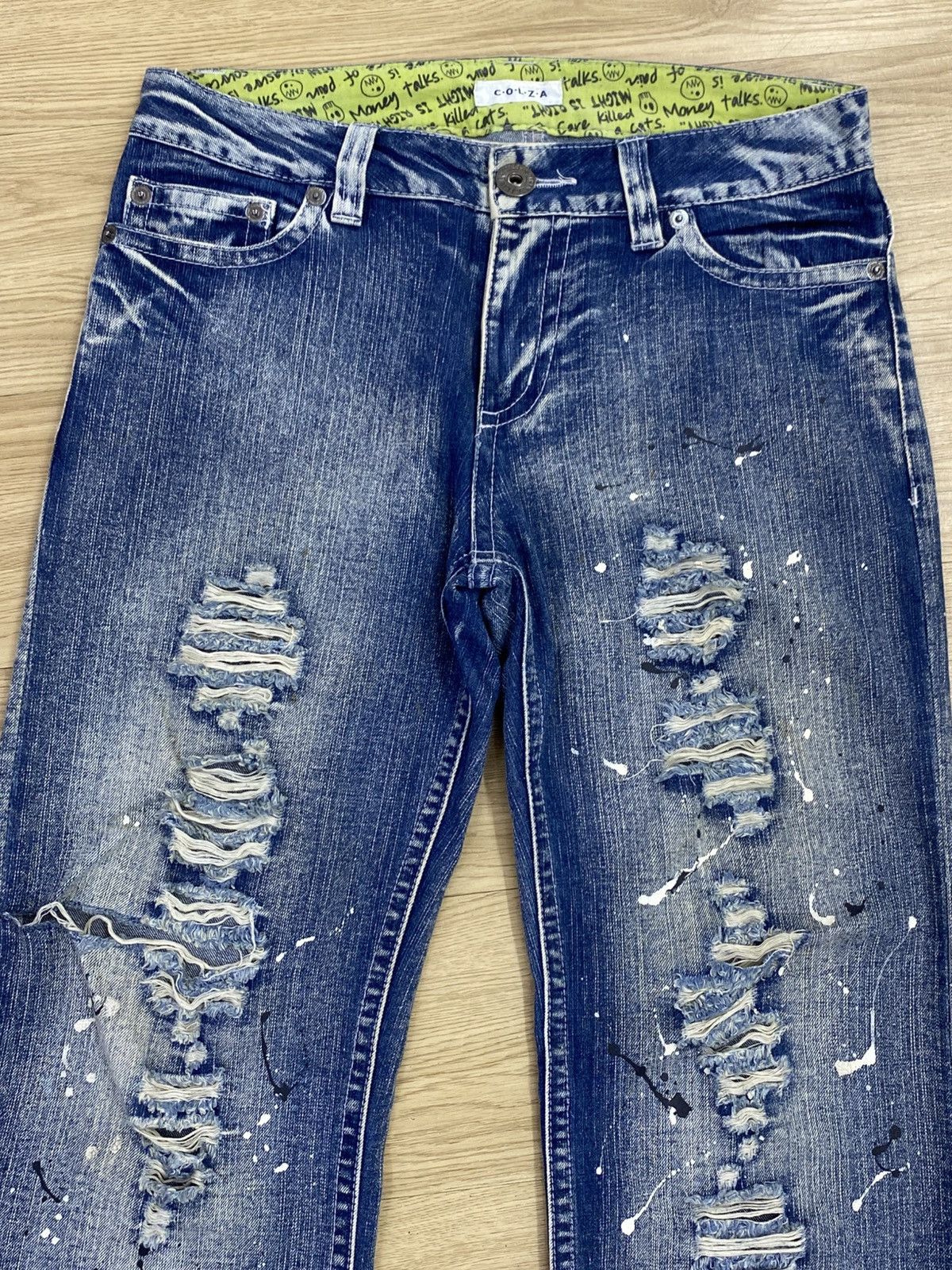 Japanese Brand Japanese Brand Distressed Style Splatter Paint Jeans Size US 33 - 2 Thumbnail