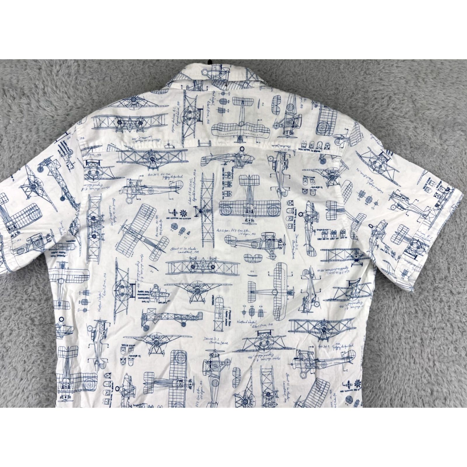 Commission Mission Shirt Mens Large White Blueprint Aircraft Drafting Engineering STEM USA Shirt Size US L / EU 52-54 / 3 - 7 Thumbnail