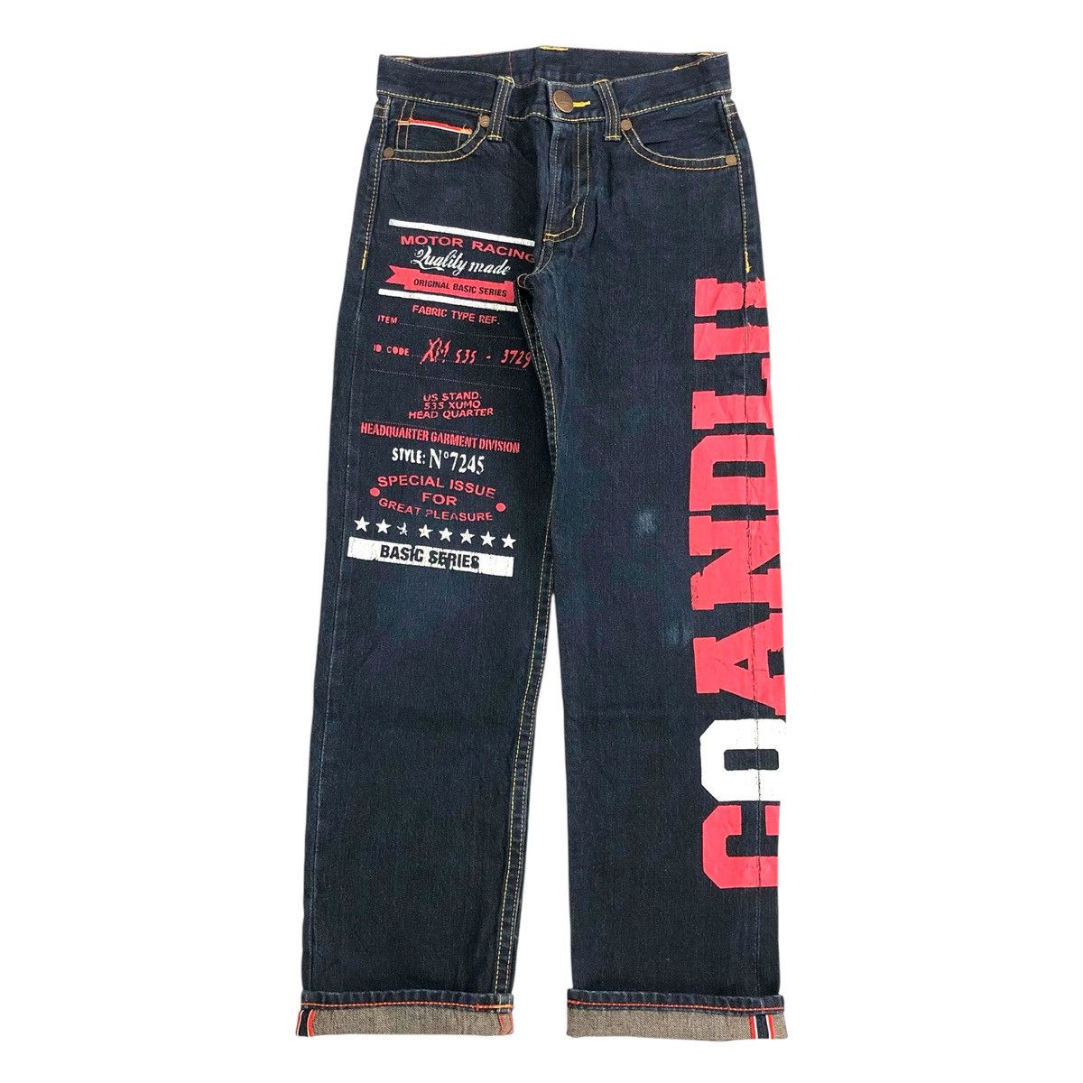Hysteric Glamour Vintage CoandLu Japan Evisu Style Printed Selvedge Jeans Y2K Size US 27 - 1 Thumbnail