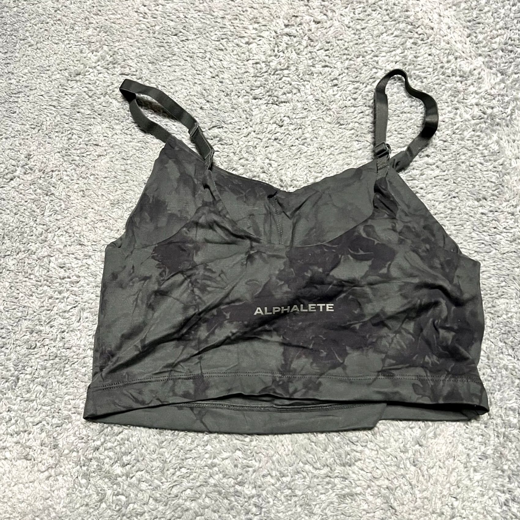 Vintage Alphalete Sports Bra Crop Top Tank Green Medium Small Womens Size M / US 6-8 / IT 42-44 - 2 Thumbnail
