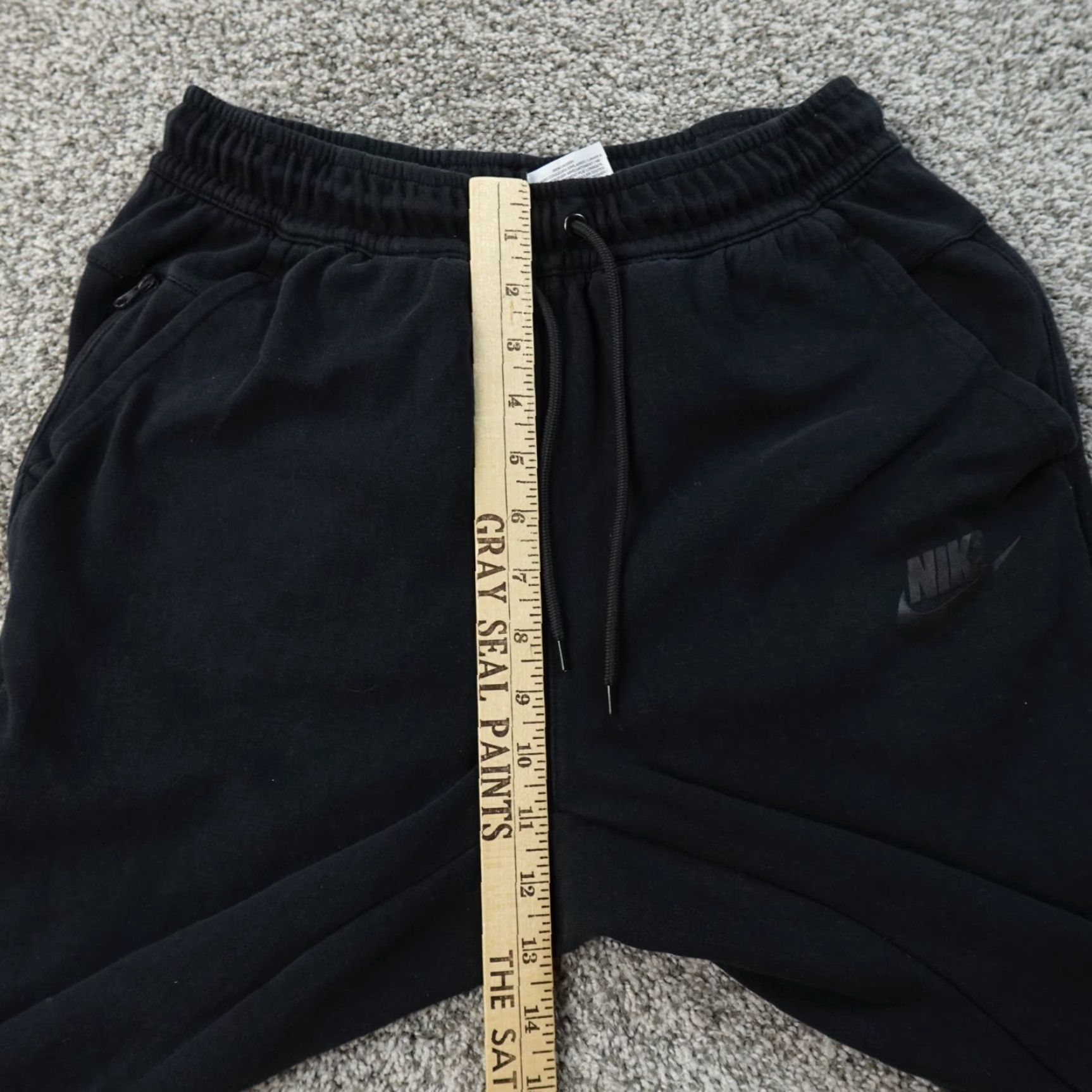 Nike Nike Tech Fleece Pants Mens M Black Swoosh Drawstring Warmup Jogger Sweatpants Size US 31 - 4 Thumbnail