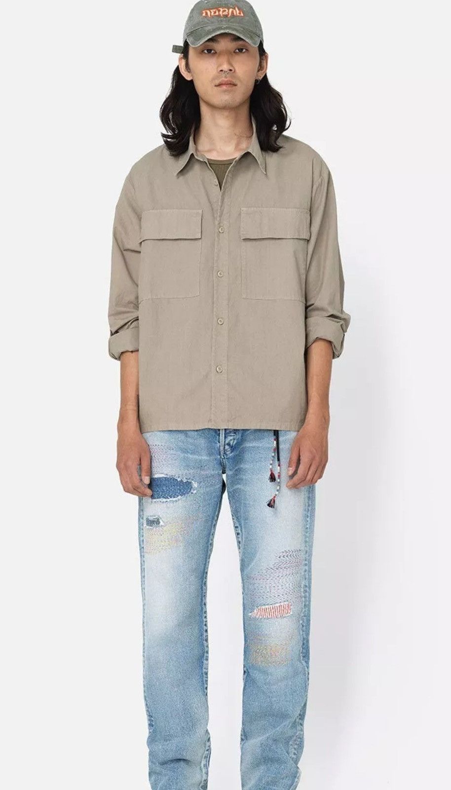 Cotton Himalayan Work Shirt - Tan - Size 1 (Small)