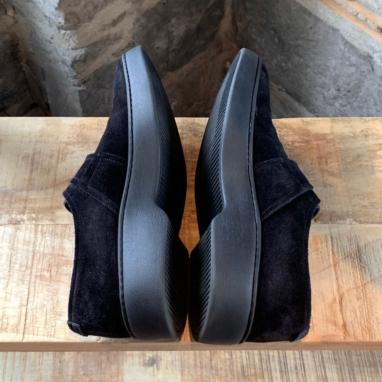 Salvatore Ferragamo Salvatore Ferragamo Black Monk Strap Brushed Suede Loafers Size US 8 / EU 41 - 10 Thumbnail