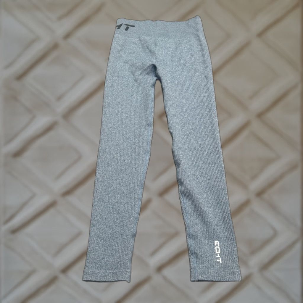 Vintage VINTAGE Echt Brand Blue Seamless Ribbed High Rise Compression Leggings Womens Small Activewear Yoga Gym Size 28" / US 6 / IT 42 - 1 Thumbnail