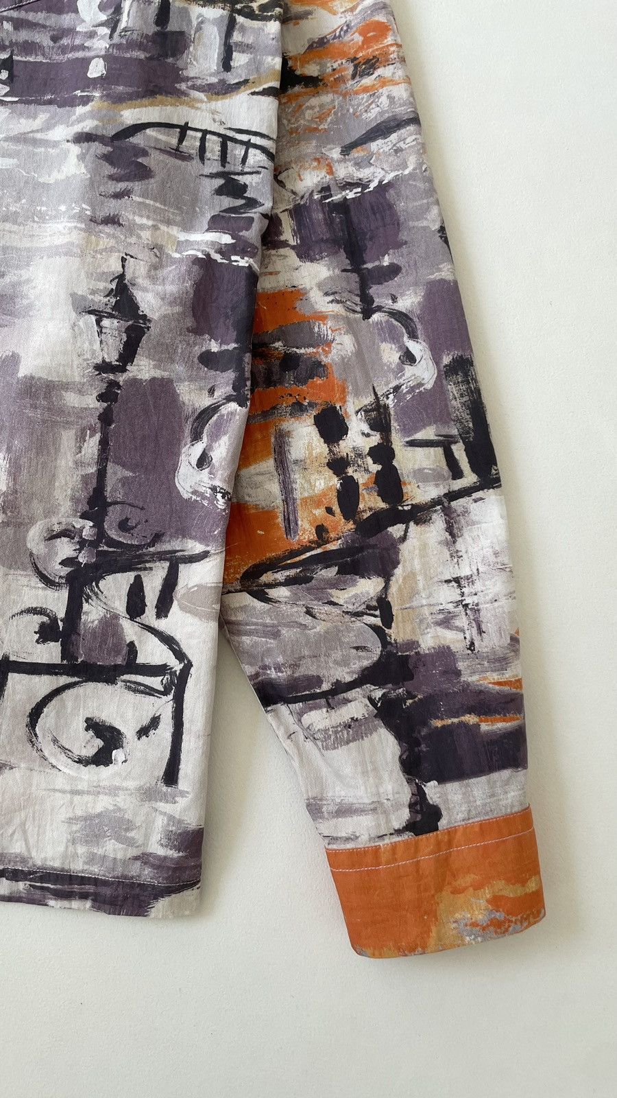 Prada A/W 17 Orange ‘Village’ Print Cotton Shirt Size US M / EU 48-50 / 2 - 10 Thumbnail