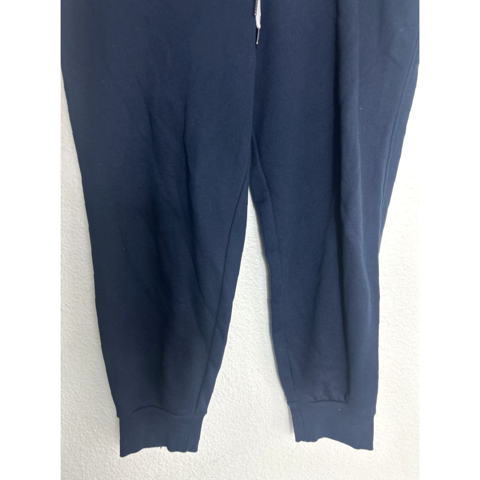 Vintage True Classic Fleece Joggers Mens 2XL Navy Blue Cotton Polyester Spandex Tapered Pockets Drawstring Elastic Waist M Size US 39 - 2 Thumbnail