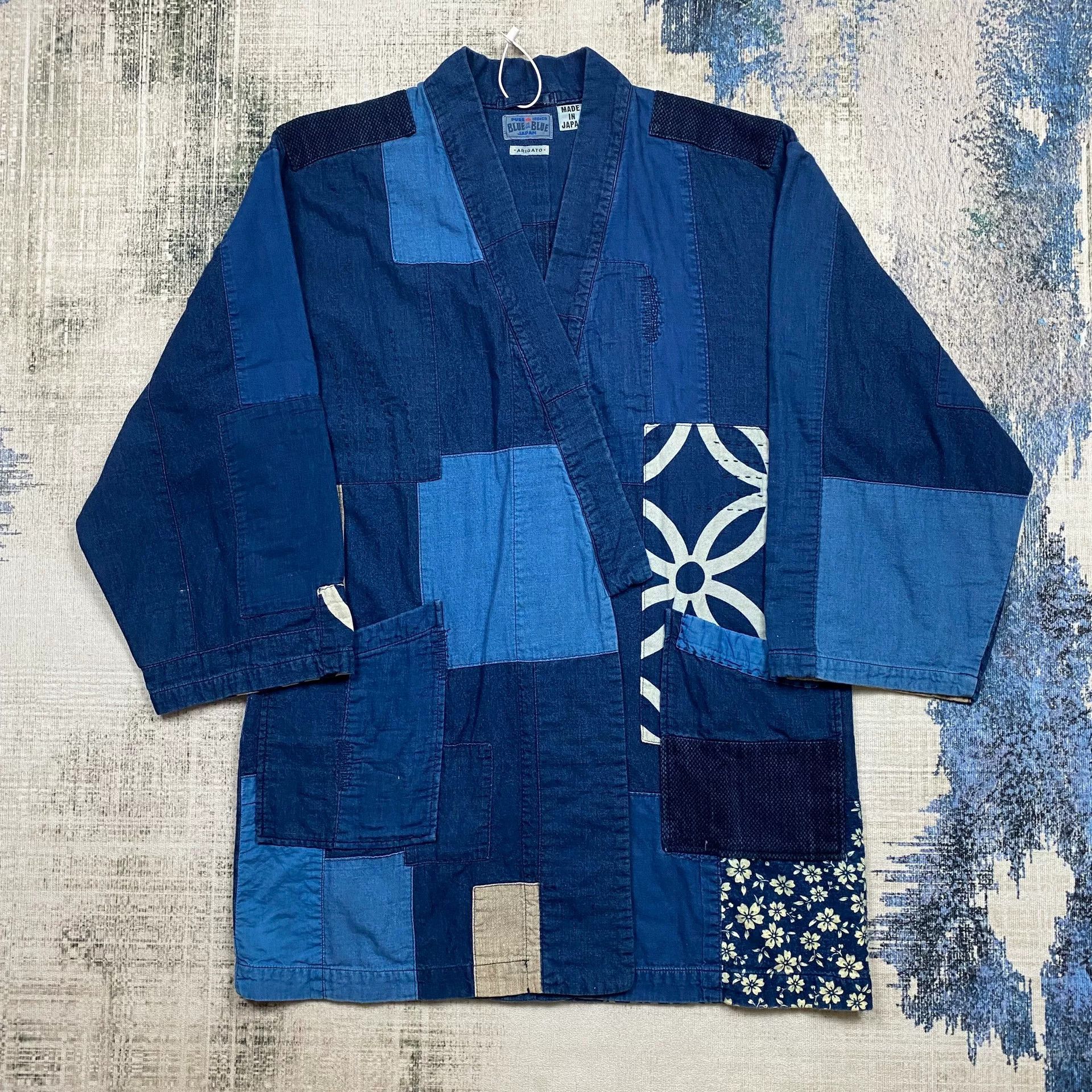 Japanese Brand Blue Blue Japan Indigo Sashiko Robe Coat Size US M / EU 48-50 / 2 - 1 Thumbnail