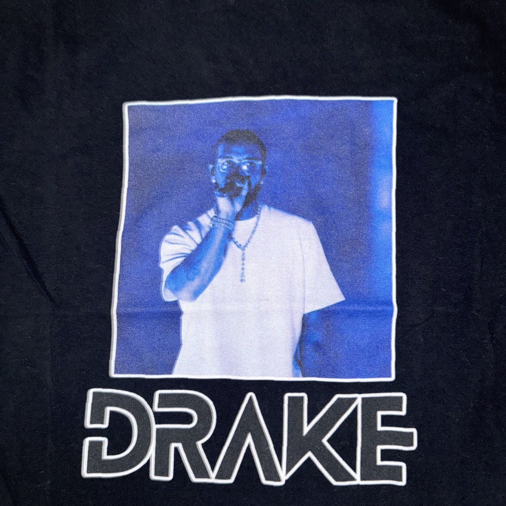 Vintage Drake Photograph T-Shirt Black Medium Mens Regular M & M Size 21x24 Size US M / EU 48-50 / 2 - 2 Thumbnail