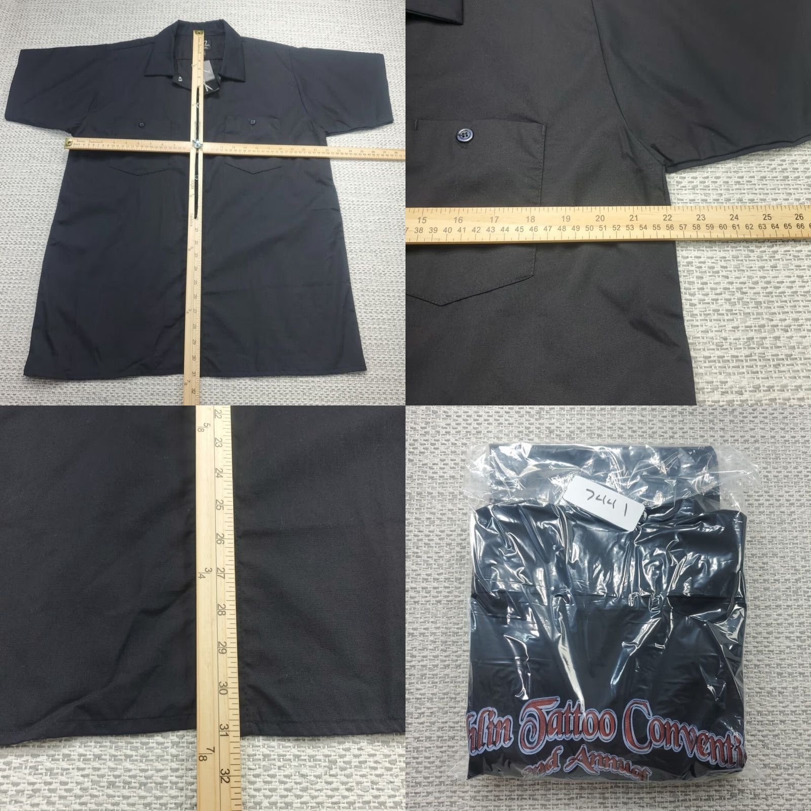 Vintage VINTAGE Laughlin Tattoo Convention Shirt Mens L 2009 Button-Up New Old Stock Black Cotton ACH Apparel Short Sleeve Size US L / EU 52-54 / 3 - 8 Thumbnail
